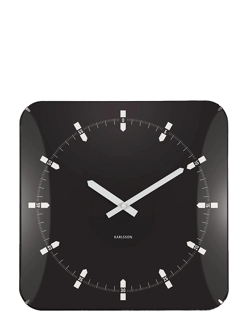 KARLSSON - Wall clock Sucinto Dome square white - wanduhren - black - 0
