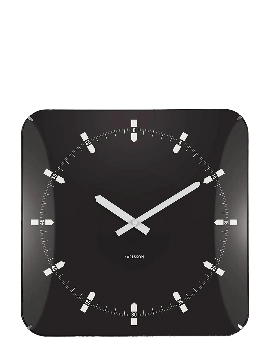KARLSSON - Wall clock Sucinto Dome square white - wanduhren - black - 1
