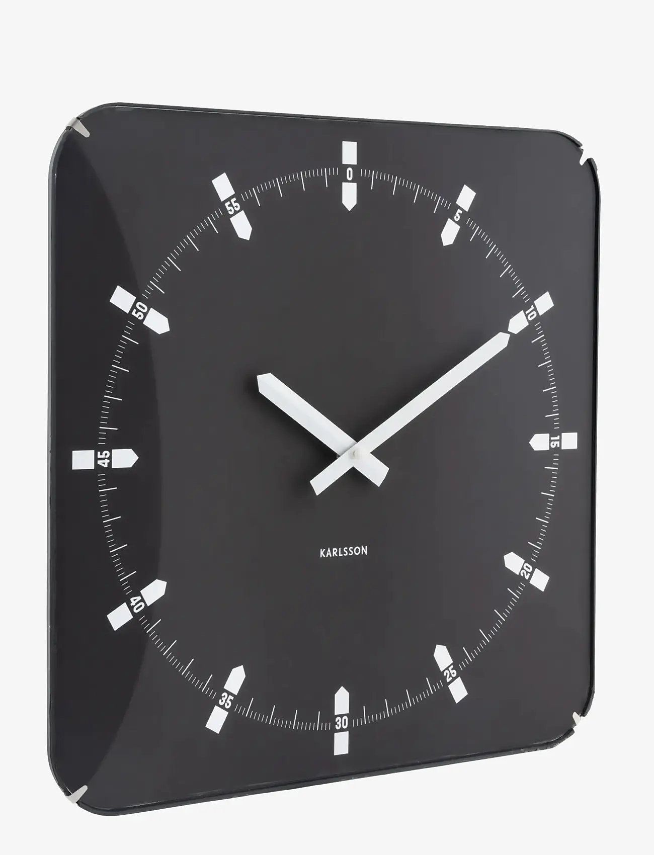 KARLSSON - Wall clock Sucinto Dome square white - wanduhren - black - 1