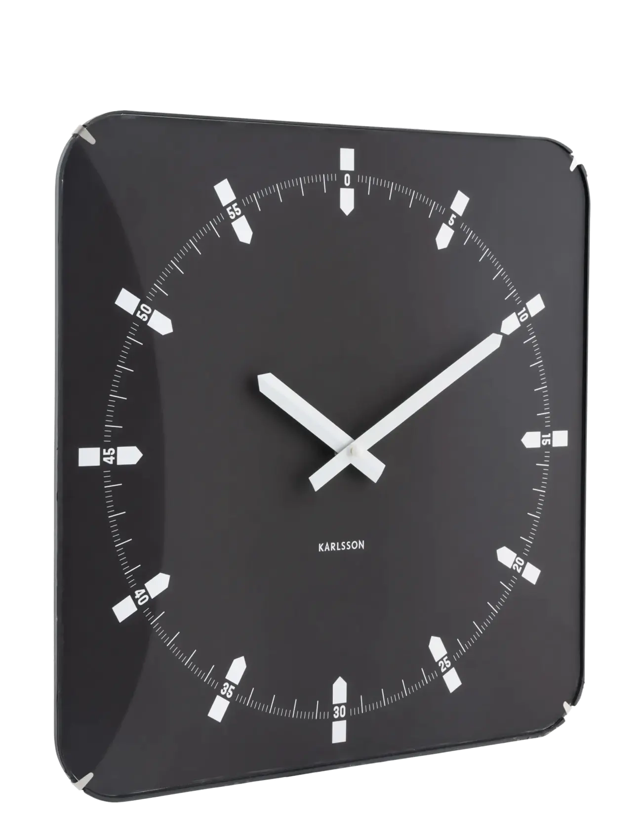 KARLSSON - Wall clock Sucinto Dome square white - wall clocks - black - 2