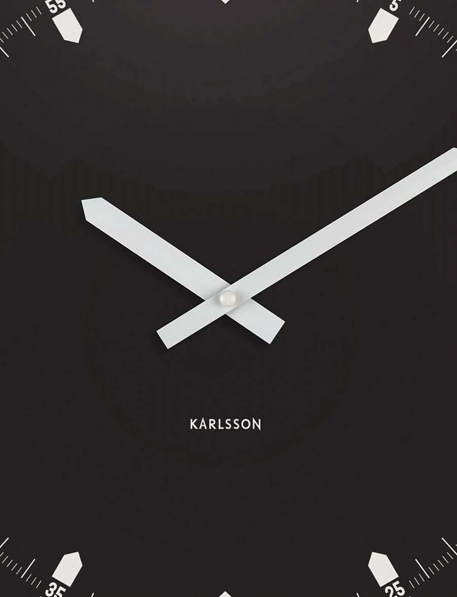 KARLSSON - Wall clock Sucinto Dome square white - wanduhren - black - 4
