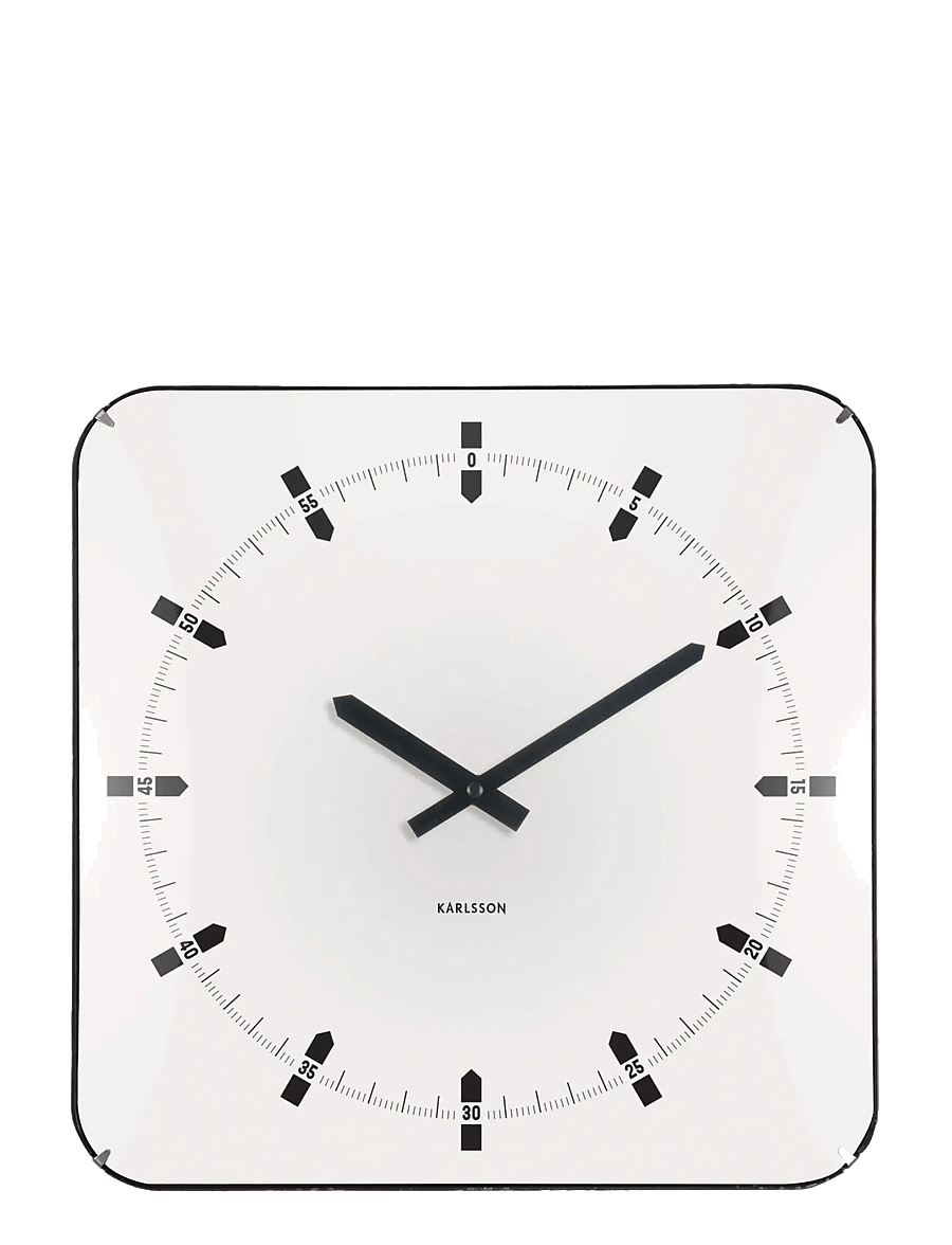 KARLSSON - Wall clock Sucinto Dome square white - wanduhren - white - 1