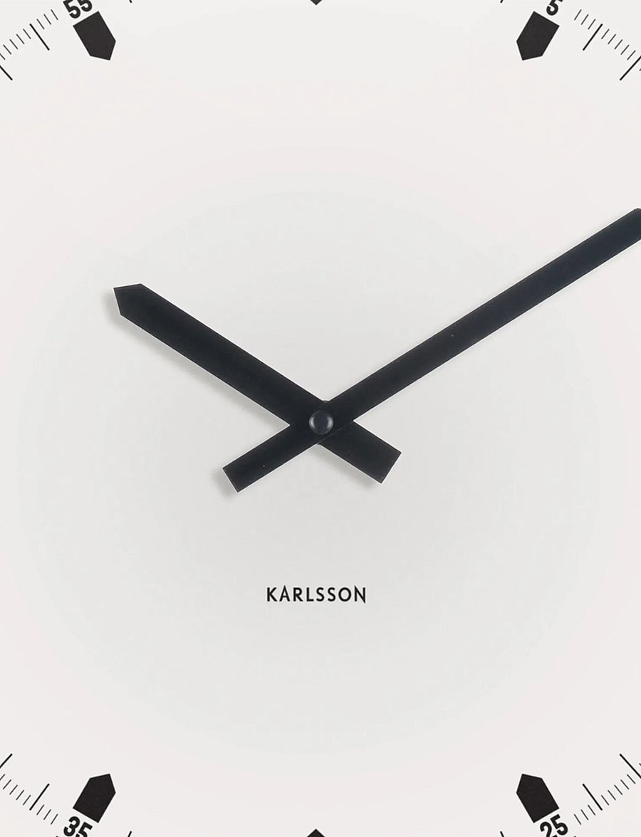 KARLSSON - Wall clock Sucinto Dome square white - wanduhren - white - 4