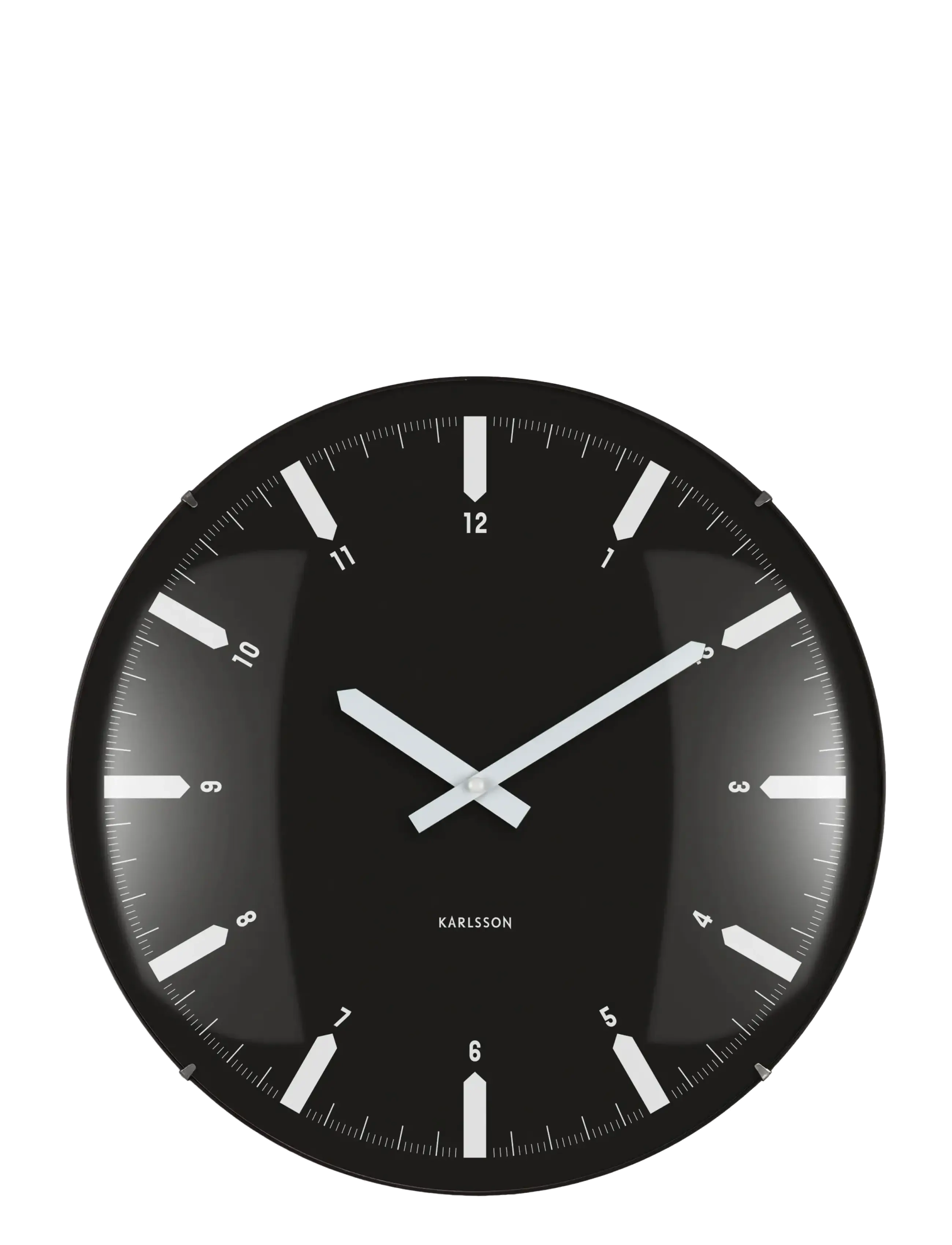 KARLSSON Wall Clock Realista Dome White, Vægur, Sort, Str: Ø 35 CM