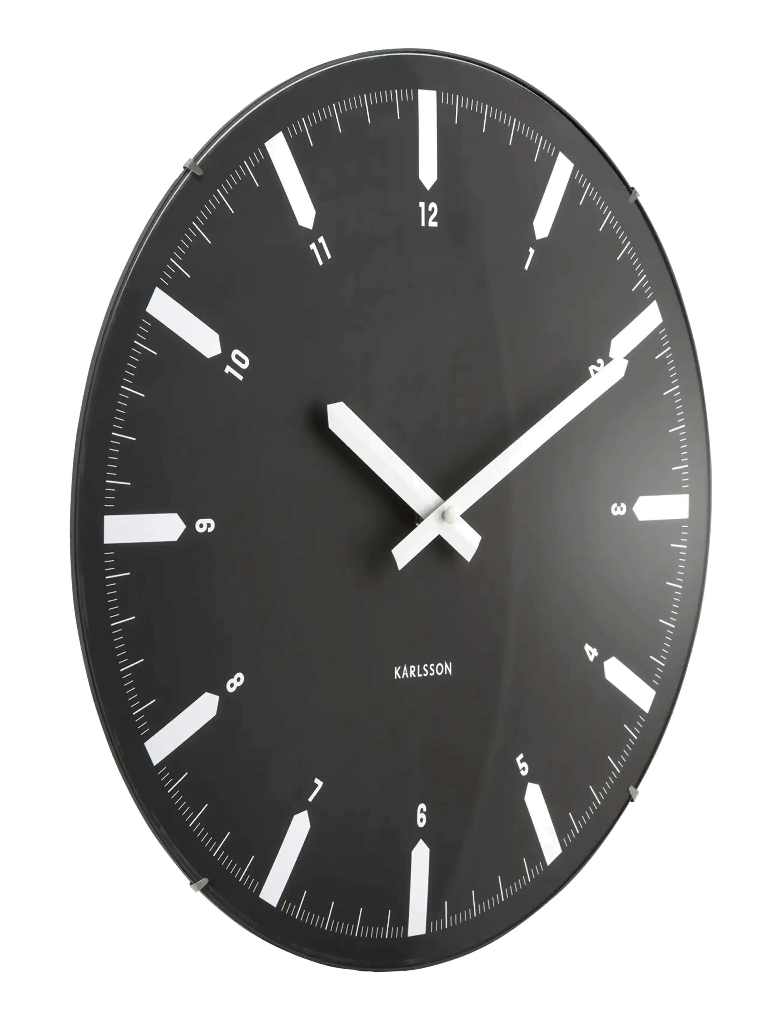 KARLSSON - Wall clock Realista Dome white - wandklokken - black - 2