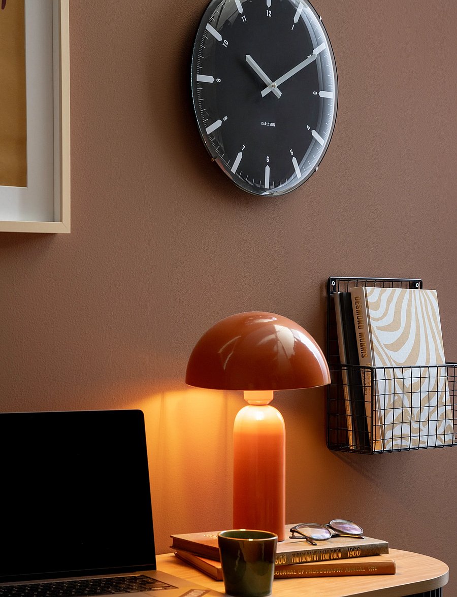 KARLSSON - Wall clock Realista Dome white - wanduhren - black - 0