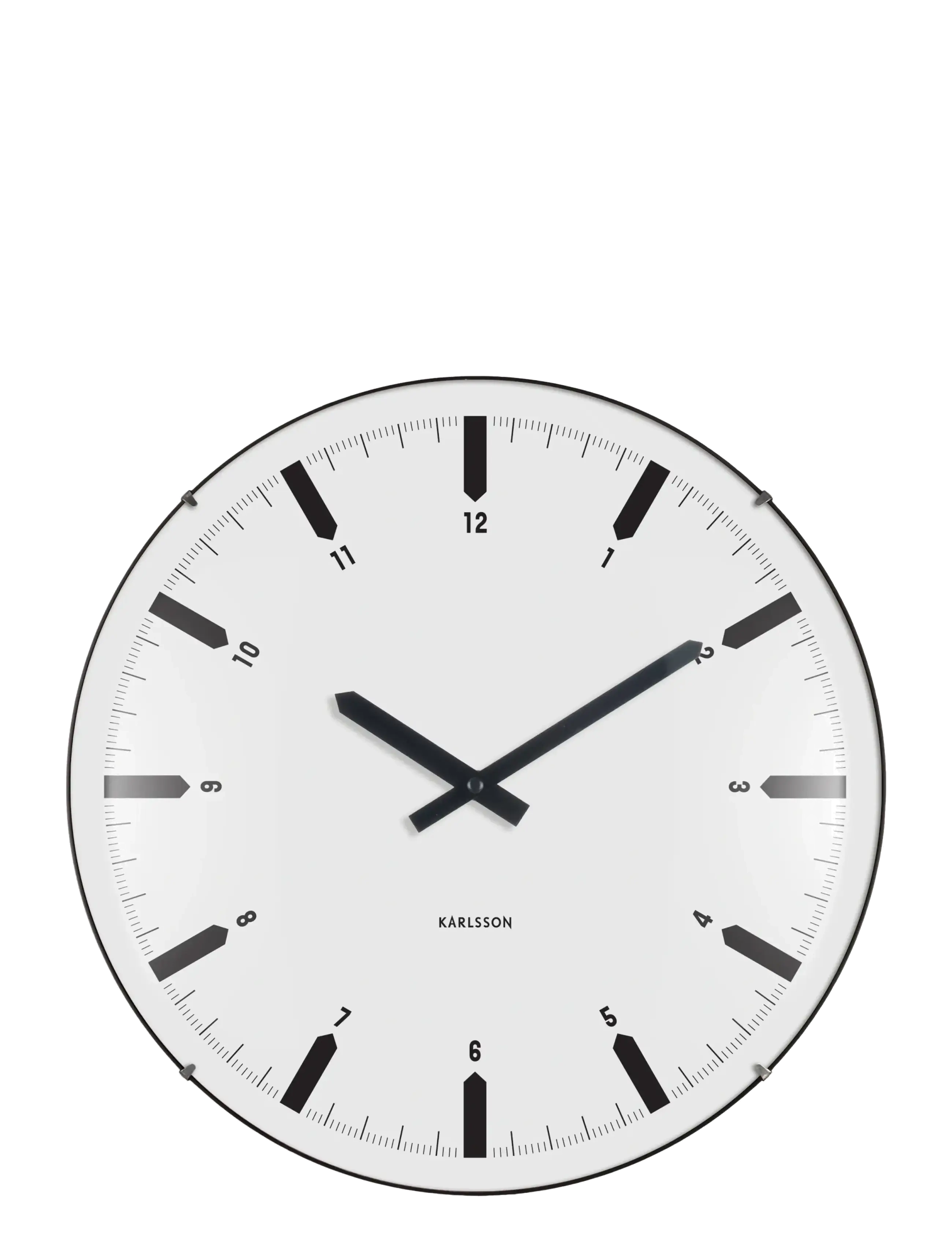 Wall clock Realista Dome black - WHITE