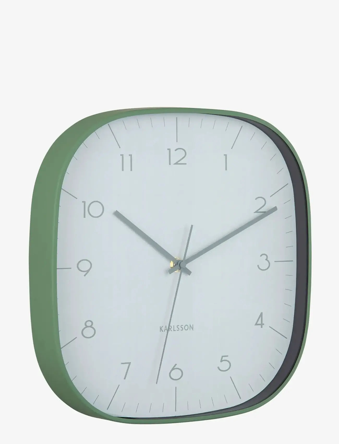KARLSSON - Wall clock Grato Cuadrado grayed jade w. jungle green - vægure - jungle green w. grayed jade - 1