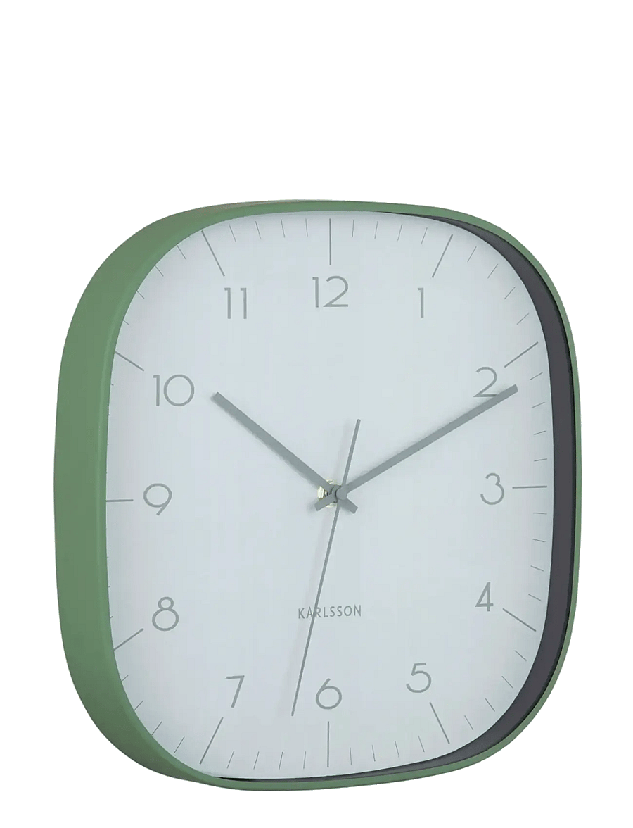 KARLSSON - Wall clock Grato Cuadrado grayed jade w. jungle green - seinakellad - jungle green w. grayed jade - 1