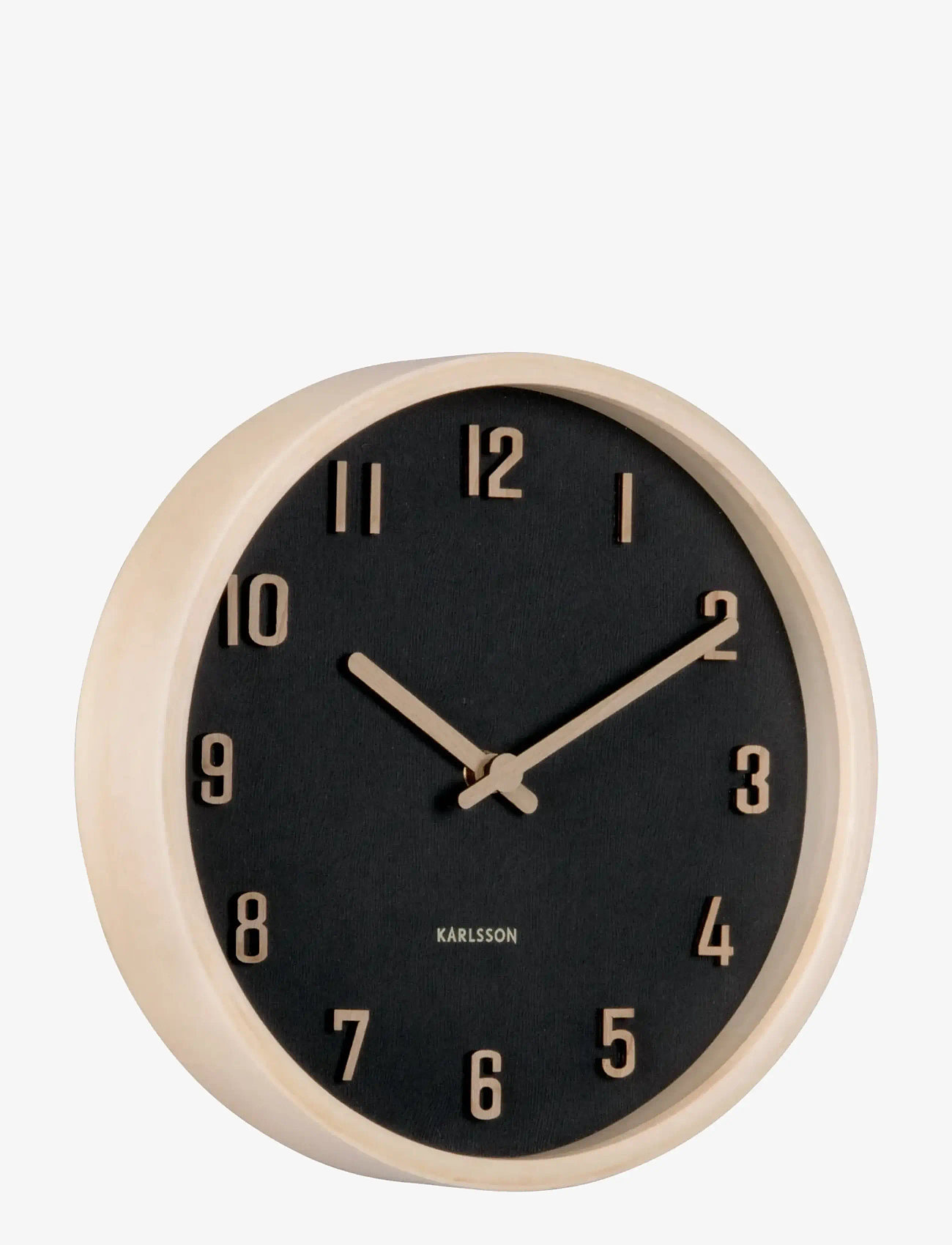 KARLSSON - Wall clock Nervadura small black w. light wood - vægure - black w. light wood - 0