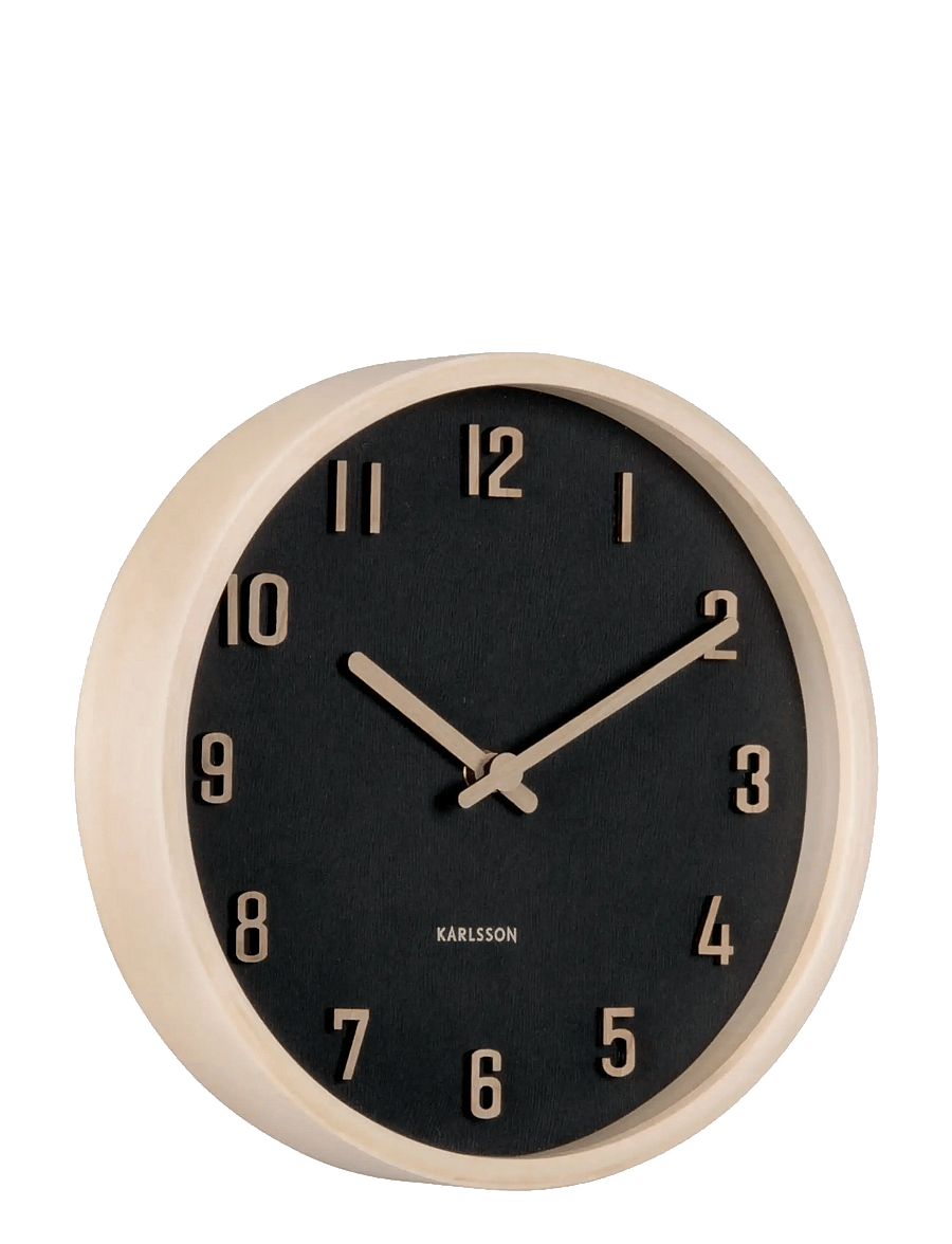 KARLSSON - Wall clock Nervadura small black w. light wood - seinakellad - black w. light wood - 0