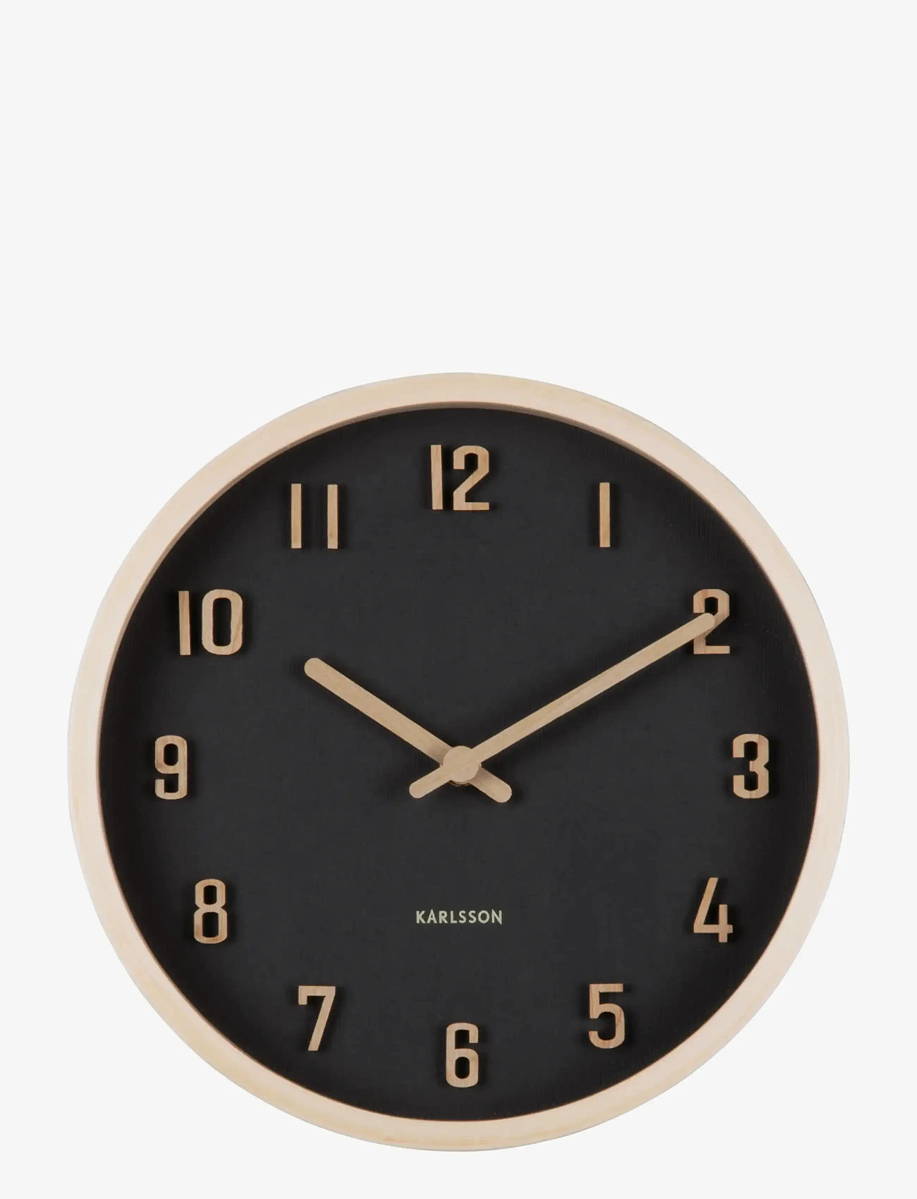 KARLSSON - Wall clock Nervadura small black w. light wood - vægure - black w. light wood - 1