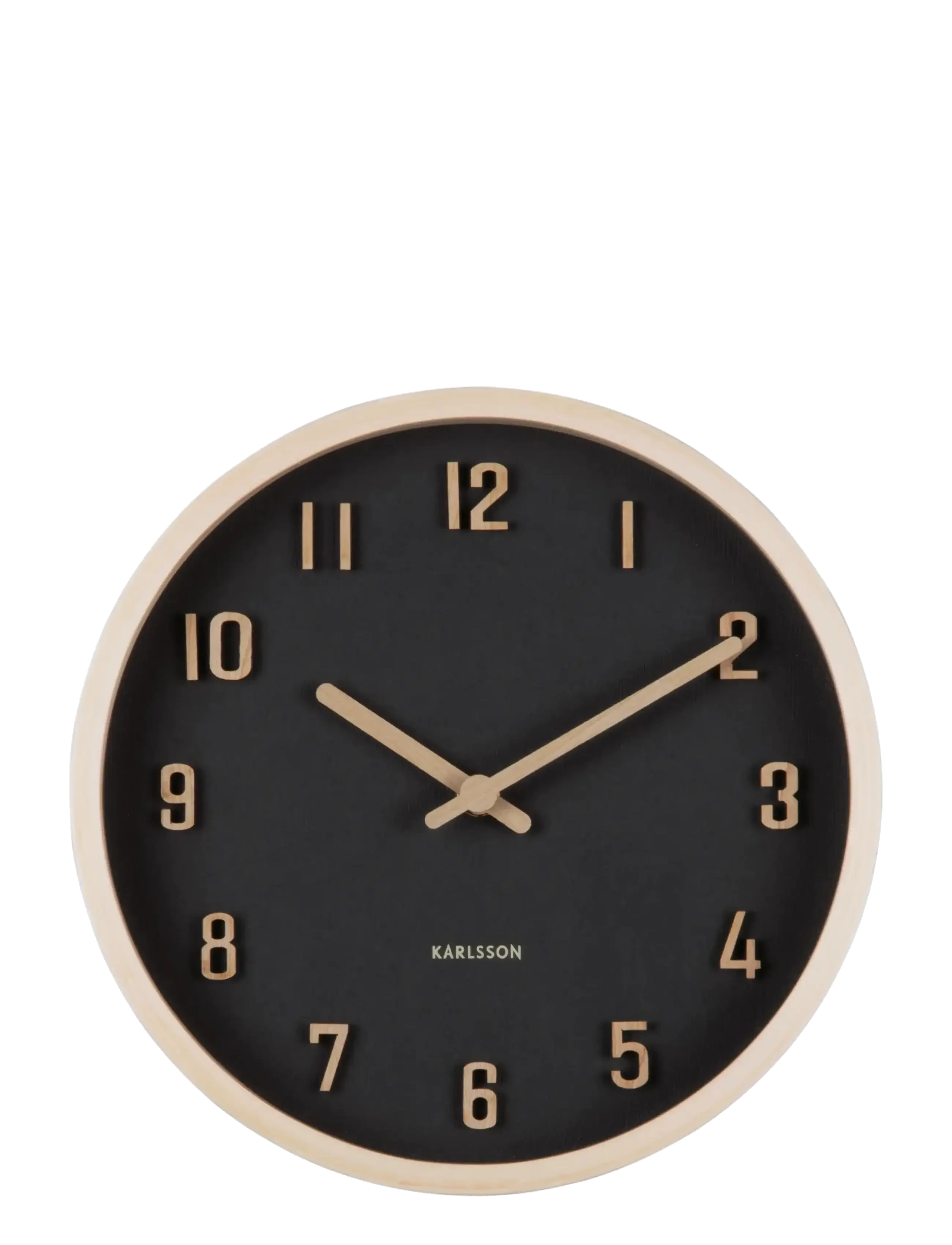 KARLSSON - Wall clock Nervadura small black w. light wood - wanduhren - black w. light wood - 1