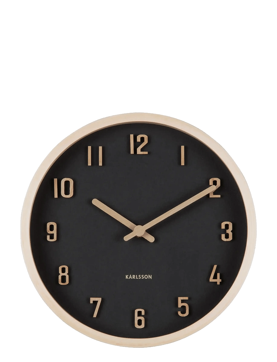 KARLSSON - Wall clock Nervadura small black w. light wood - seinakellad - black w. light wood - 1