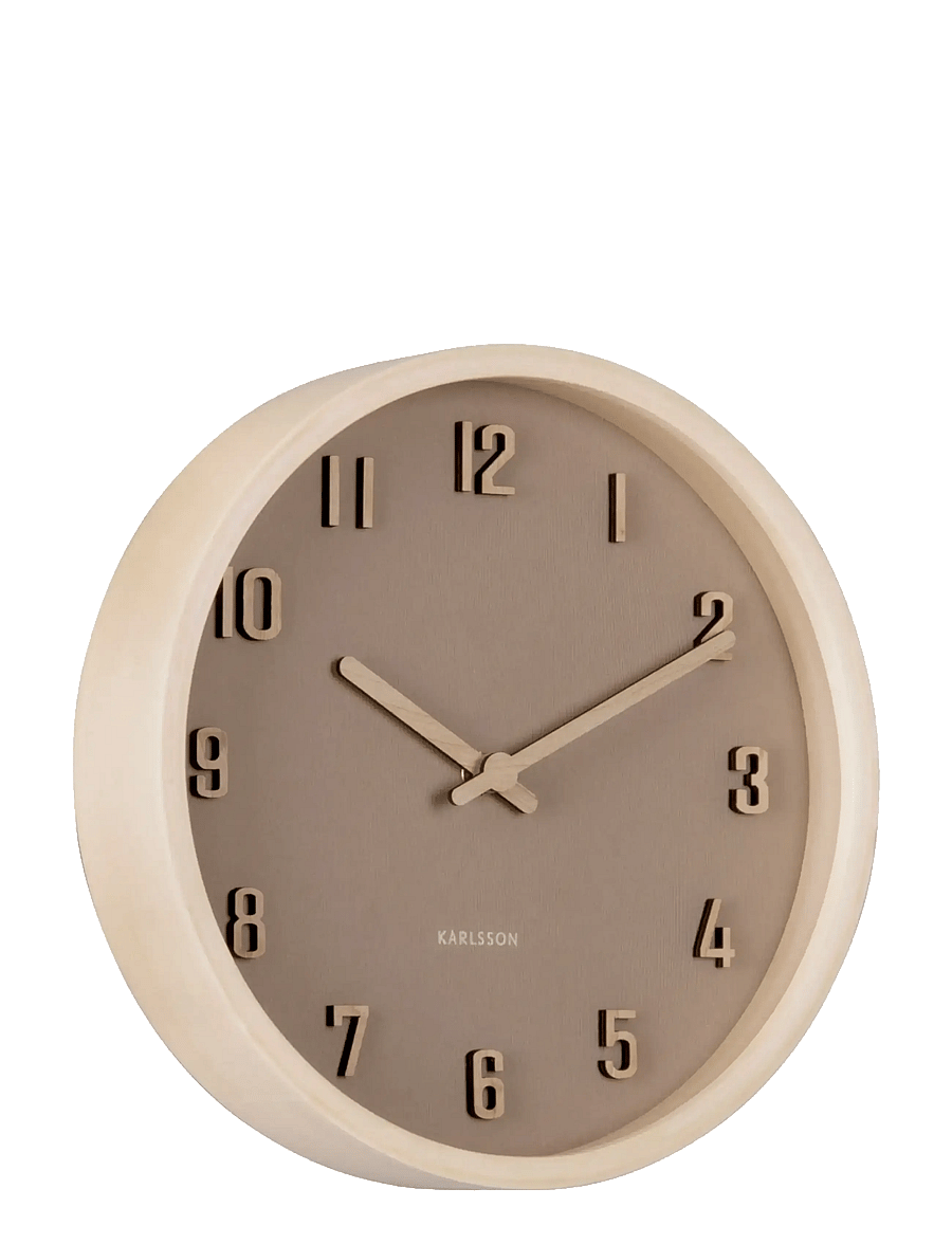 KARLSSON - Wall clock Nervadura small soft brown w. light wood - horloges murales - soft brown w. light wood - 0