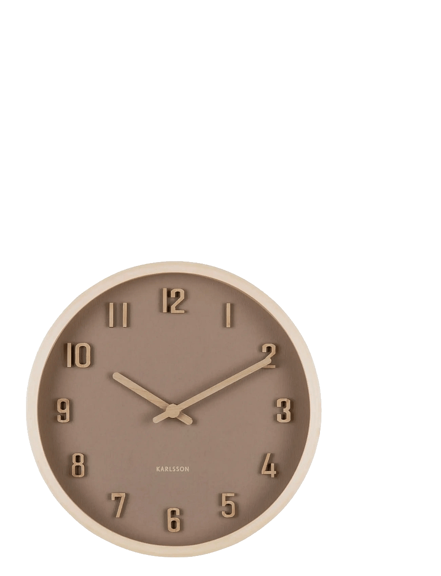 KARLSSON - Wall clock Nervadura small soft brown w. light wood - horloges murales - soft brown w. light wood - 1