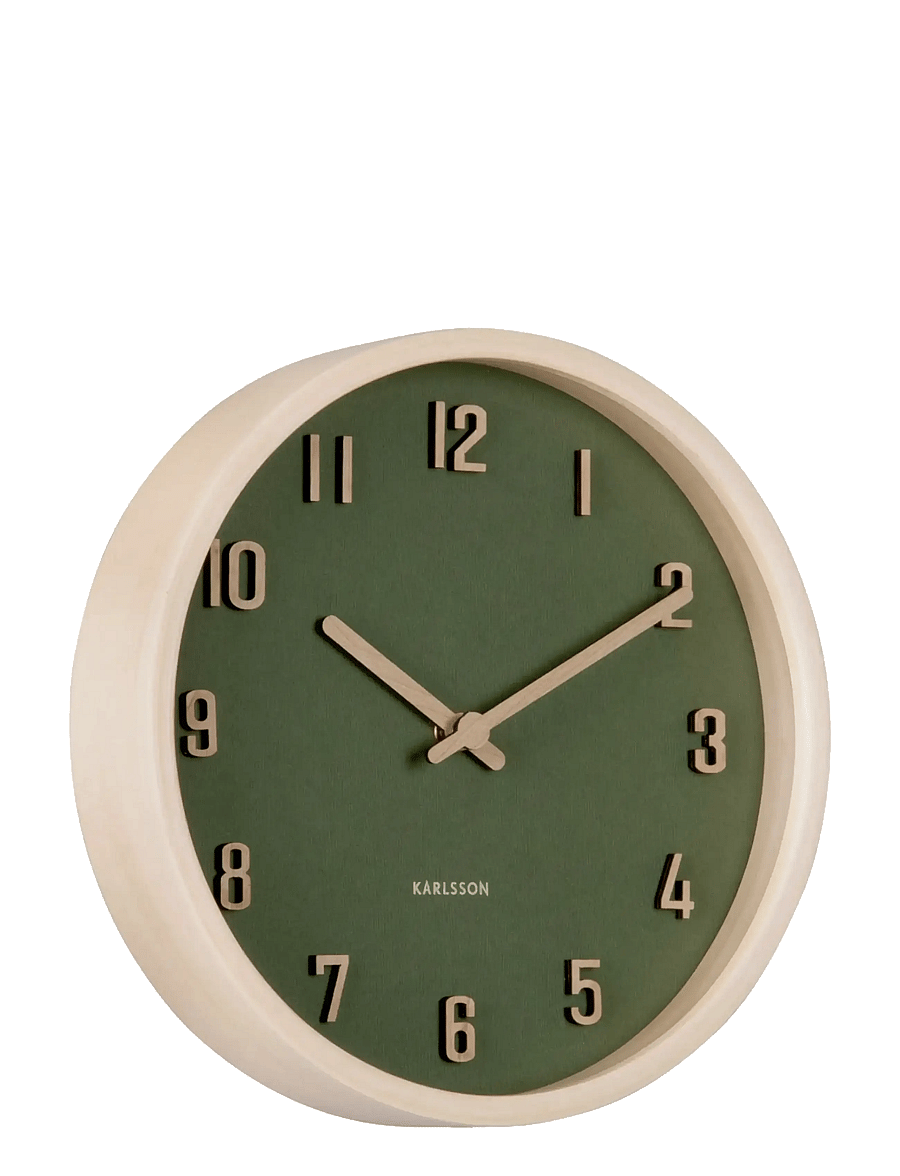 KARLSSON - Wall clock Nervadura small dark green w. light wood - seinakellad - dark green w. light wood - 0