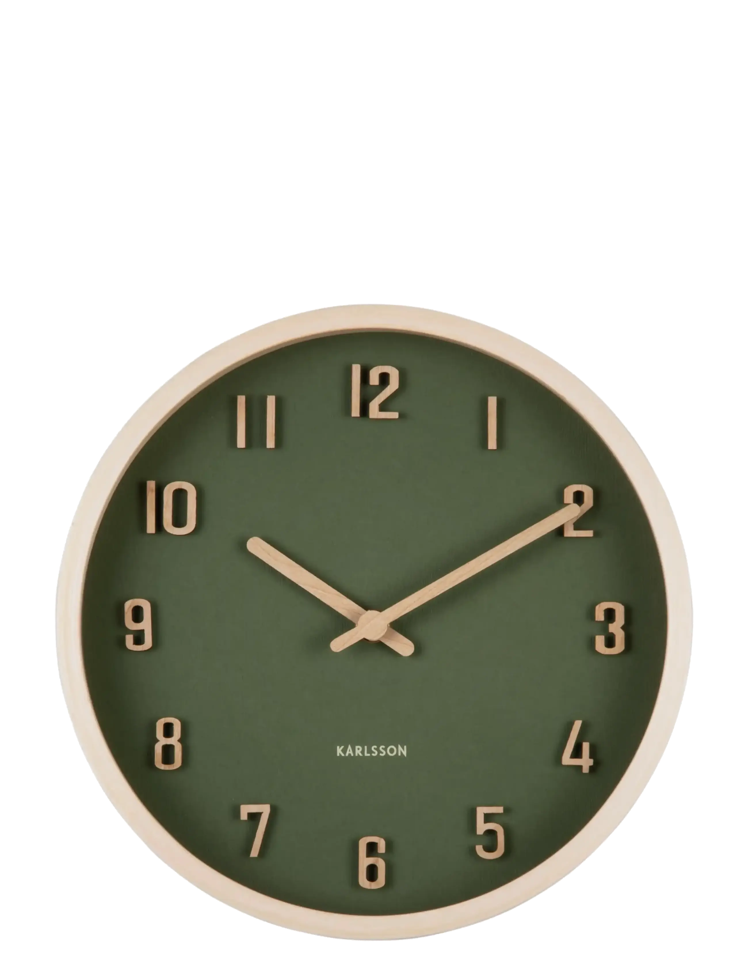 KARLSSON - Wall clock Nervadura small dark green w. light wood - vægure - dark green w. light wood - 1