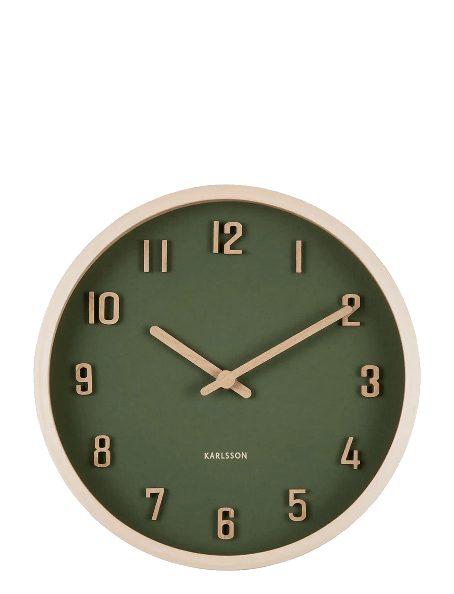 KARLSSON - Wall clock Nervadura small dark green w. light wood - seinakellad - dark green w. light wood - 1