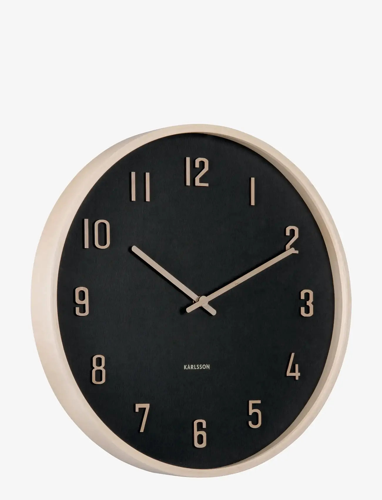 KARLSSON - Wall clock Nervadura black w. light wood - wall clocks - black w. light wood - 1