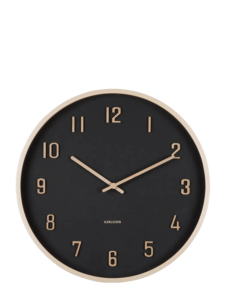 KARLSSON - Wall clock Nervadura black w. light wood - wanduhren - black w. light wood - 1