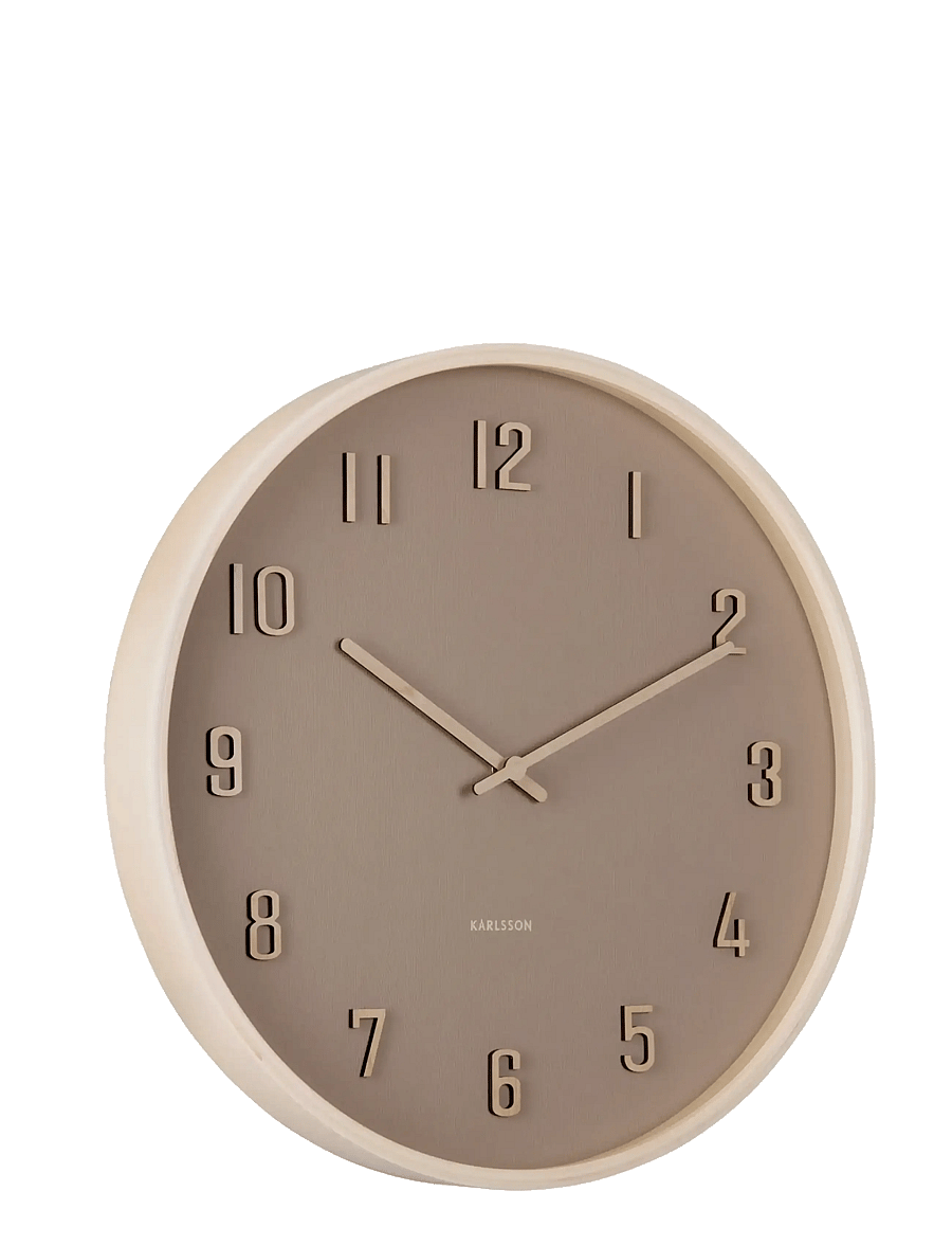 KARLSSON - Wall clock Nervadura soft brown w. light wood - wanduhren - soft brown w. light wood - 0