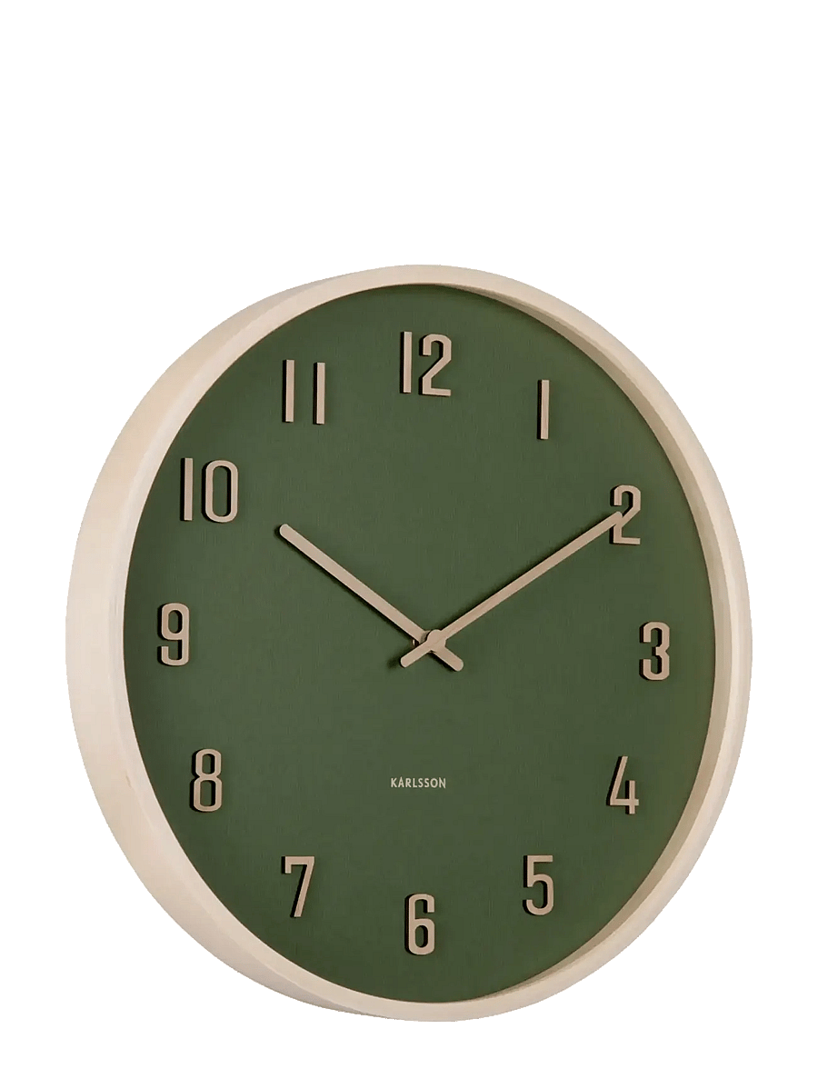 KARLSSON - Wall clock Nervadura dark green w. light wood - seinakellad - dark green w. light wood - 1