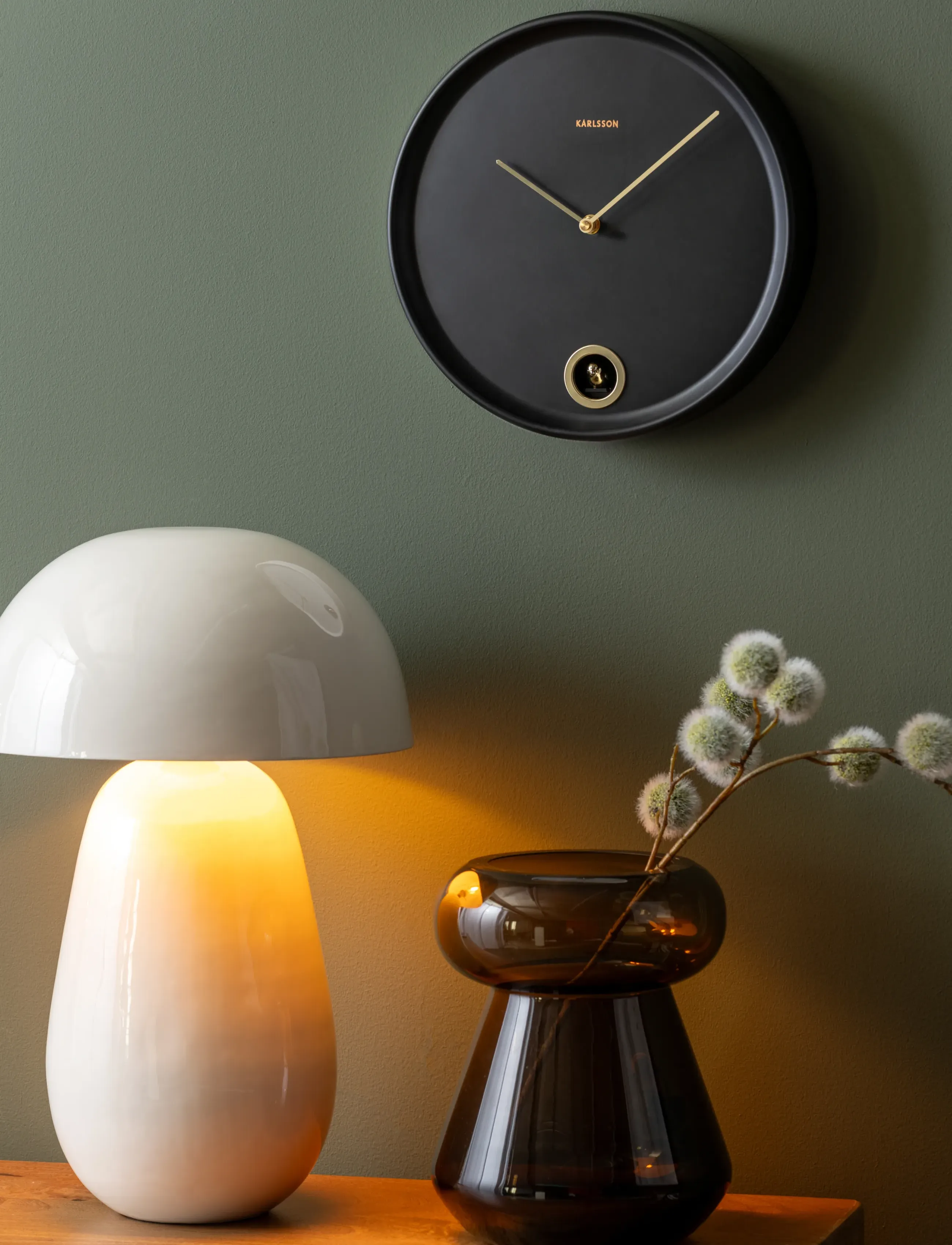 KARLSSON Wall Clock Esencia Cuckoo Black, Ø 30 cm, Watches, Schwarz - Clocks, Homeware