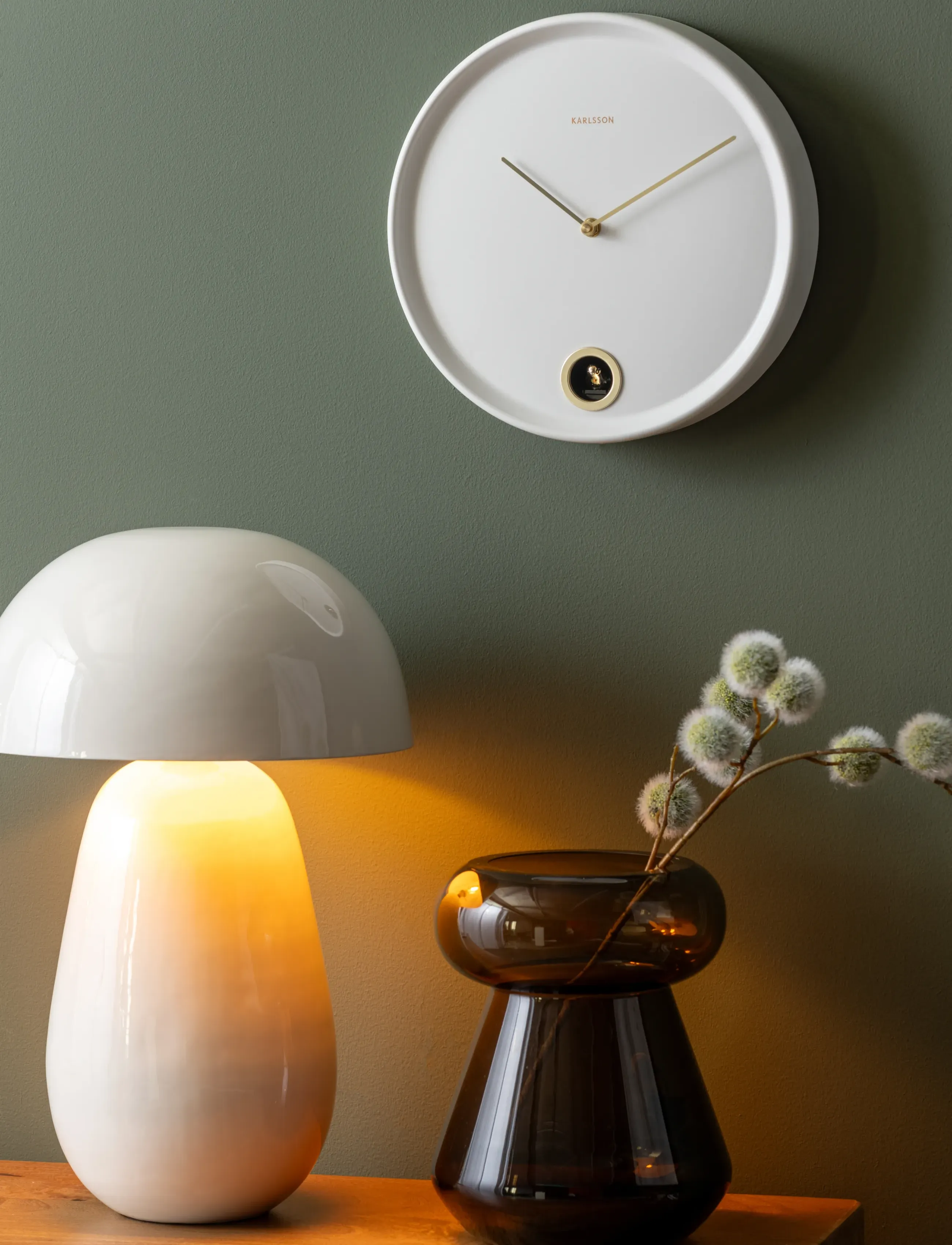 KARLSSON Wall Clock Esencia Cuckoo White, Ø 30 cm, Watches, Weiß - Clocks, Homeware
