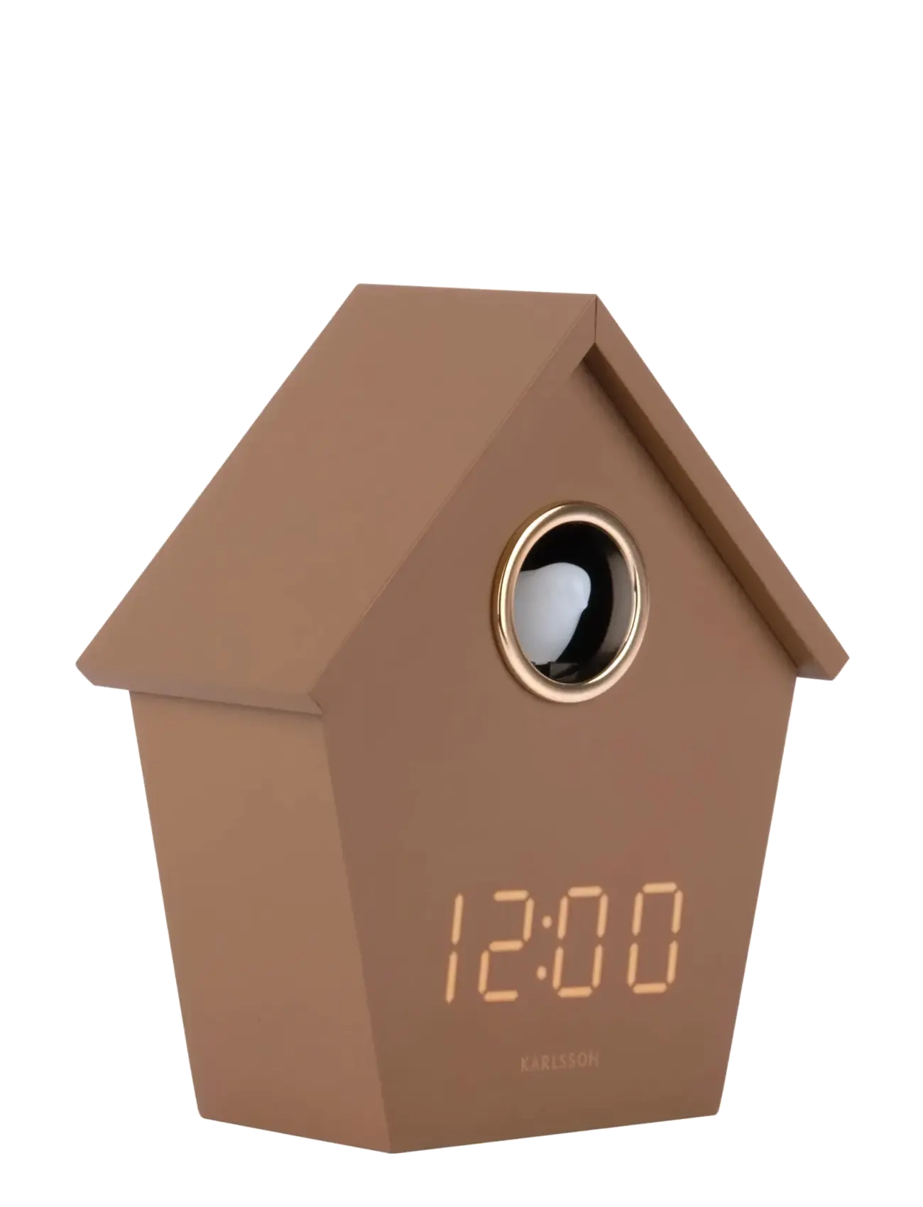 KARLSSON Alarm Clock Riqueza Cuckoo Led Mocha Brown, Vækkeur, Brun, Str: H 15.3CM
