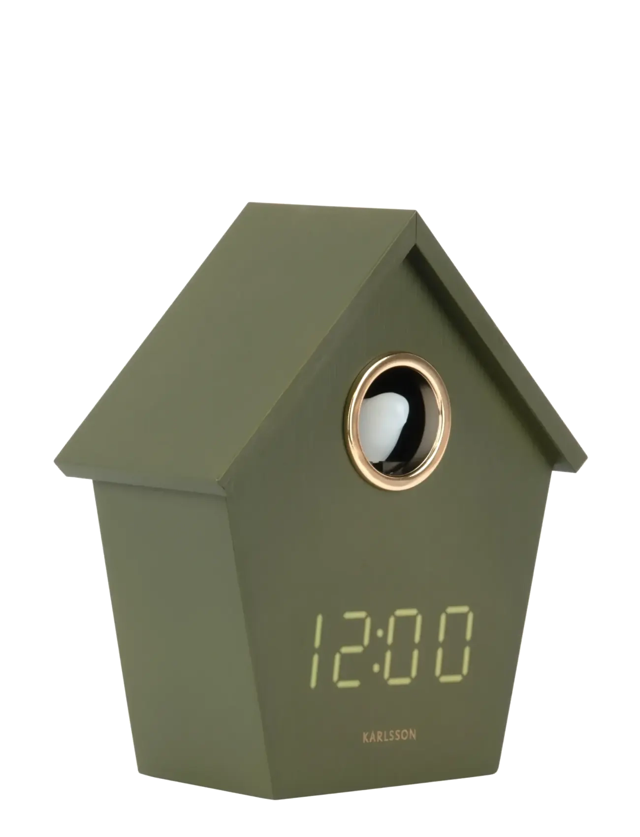 KARLSSON Alarm Clock Riqueza Cuckoo Led Luxuxry Green, Vækkeur, Kakigrøn, Str: H 15.3CM