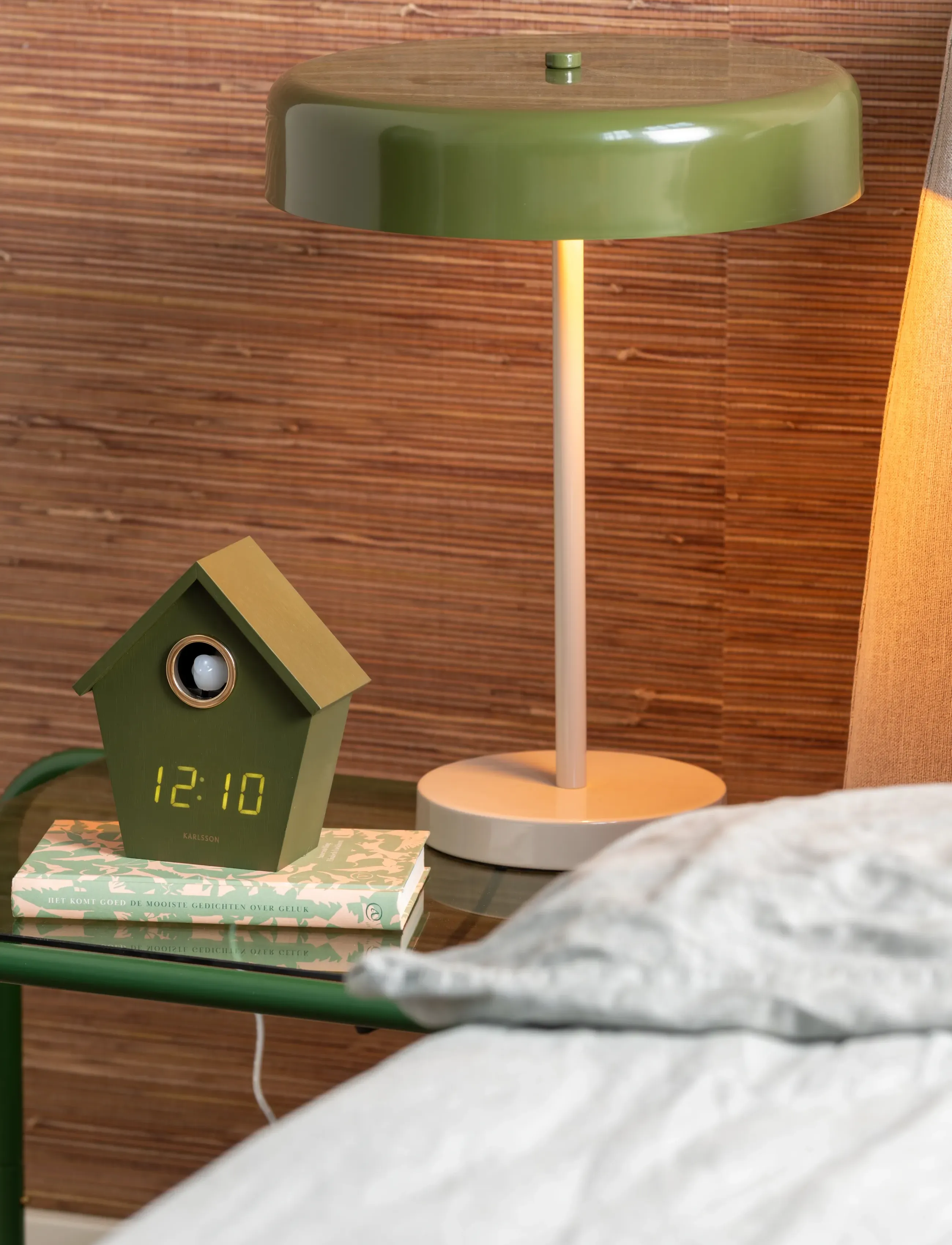 KARLSSON Alarm Clock Riqueza Cuckoo Led Luxuxry Green, H 15.3 cm, Watches, Khakigrün - Clocks, Homeware