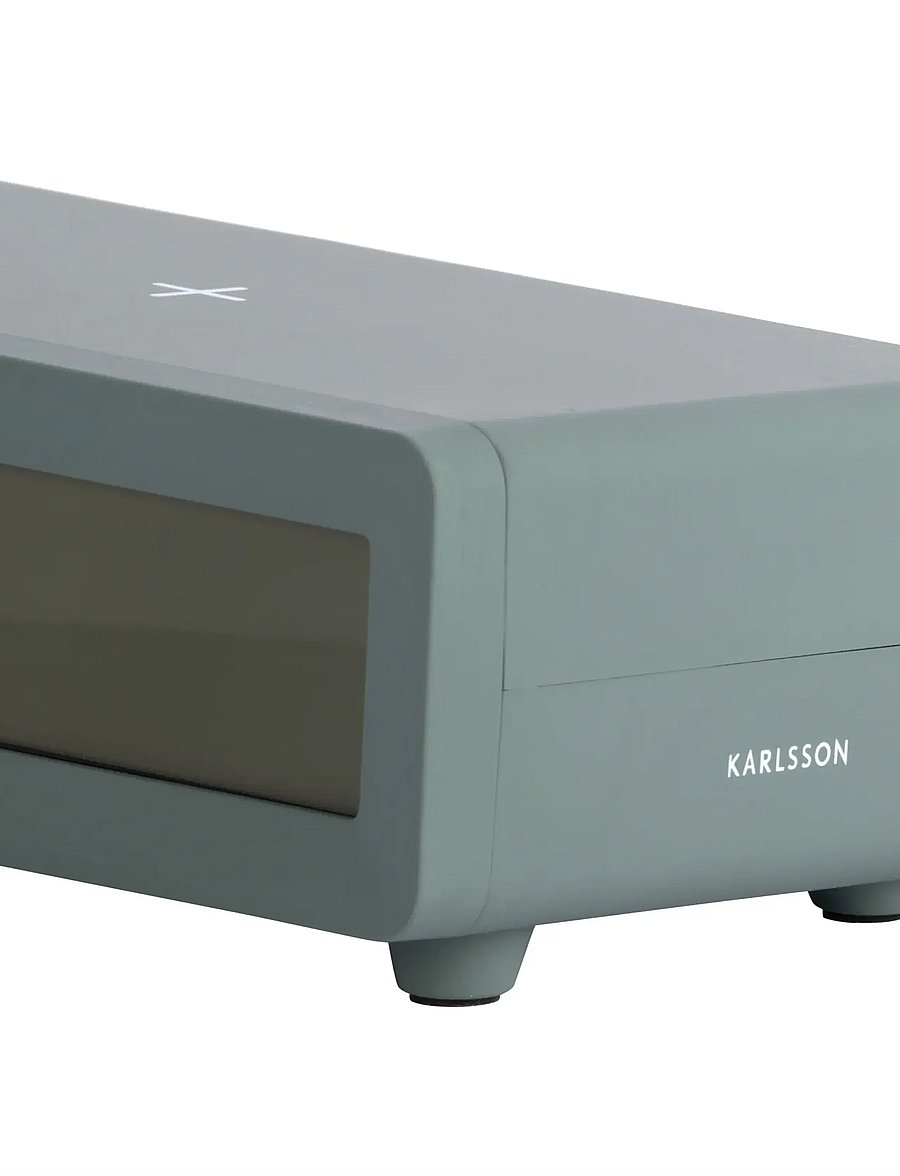 KARLSSON - Alarm clock Berlin LCD w. charger - jungle green - 4
