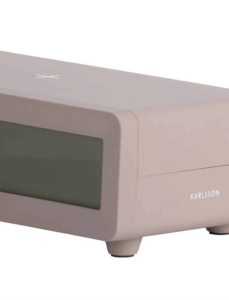 KARLSSON - Alarm clock Berlin LCD w. charger - warm grey - 4