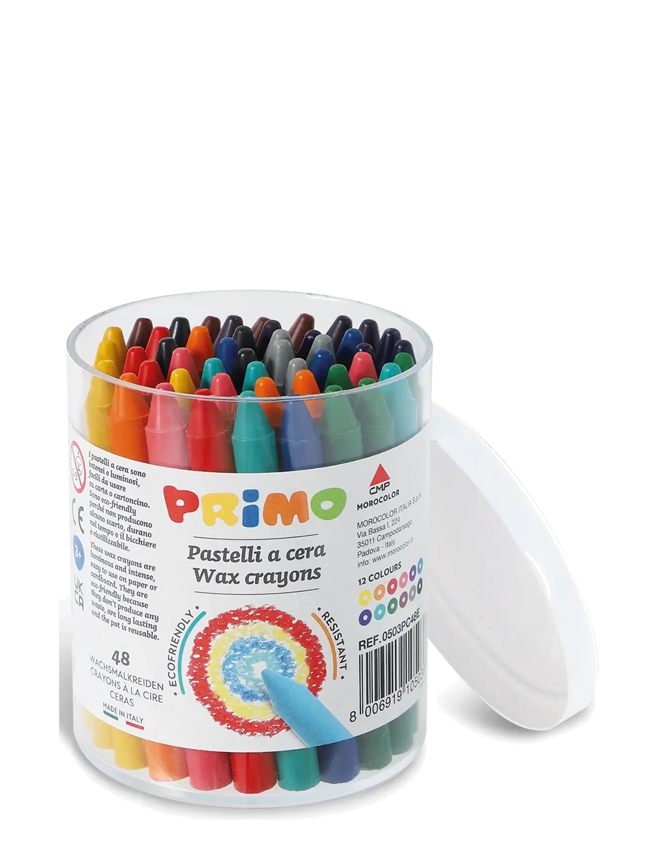 Primo Crayons 48 Pcs - Bucket With 12 Colours, One Size, Multi/patterned, Drawing > Pencils, Børn
