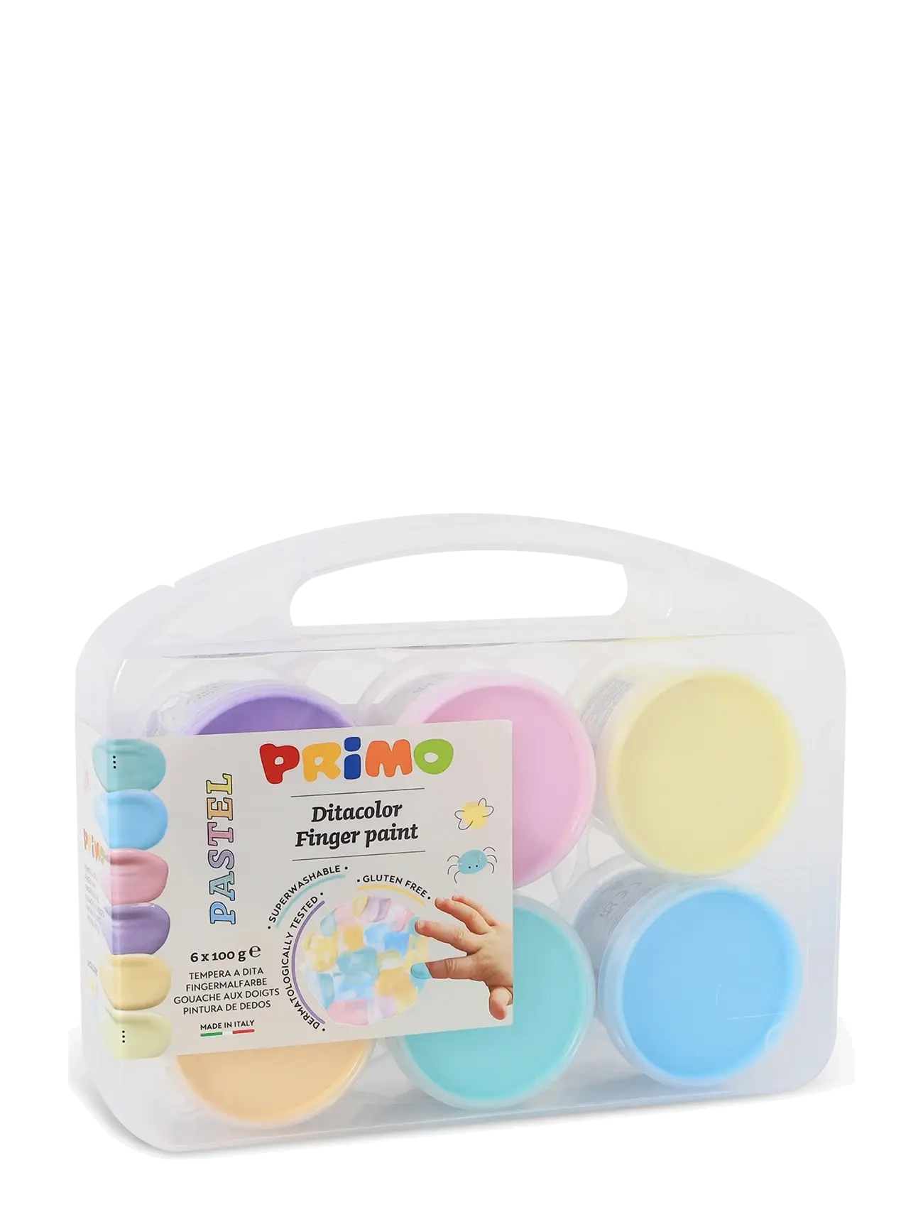 Primo Fingerpaint 6 Pots - Pastel - Drawing & Crafts - MULTI / multi