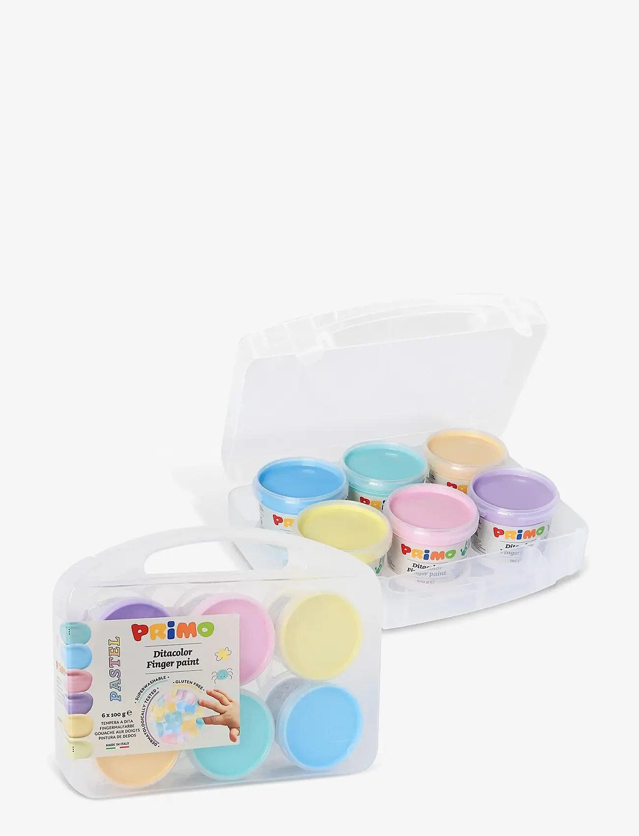 Primo - Fingerpaint 6 Pots - Pastel - värvid - multi - 2