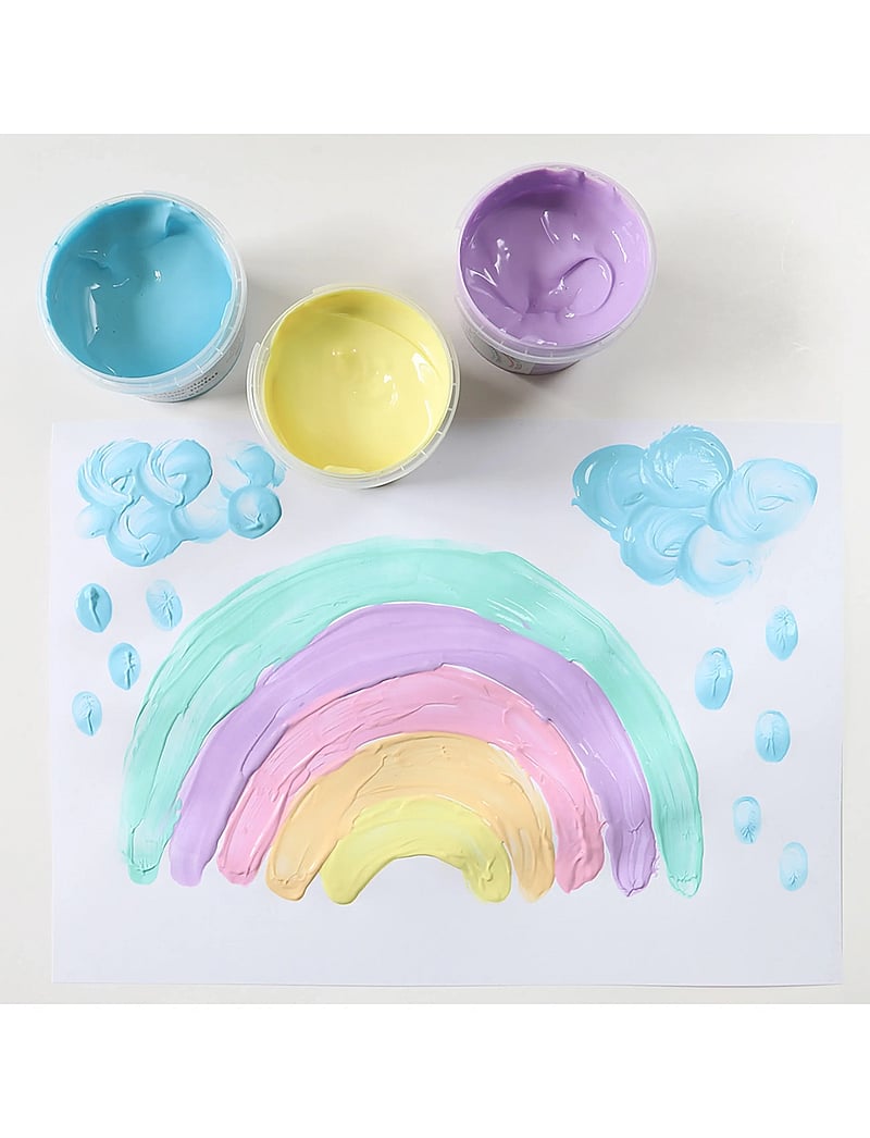 Primo - Fingerpaint 6 Pots - Pastel - värvid - multi - 0