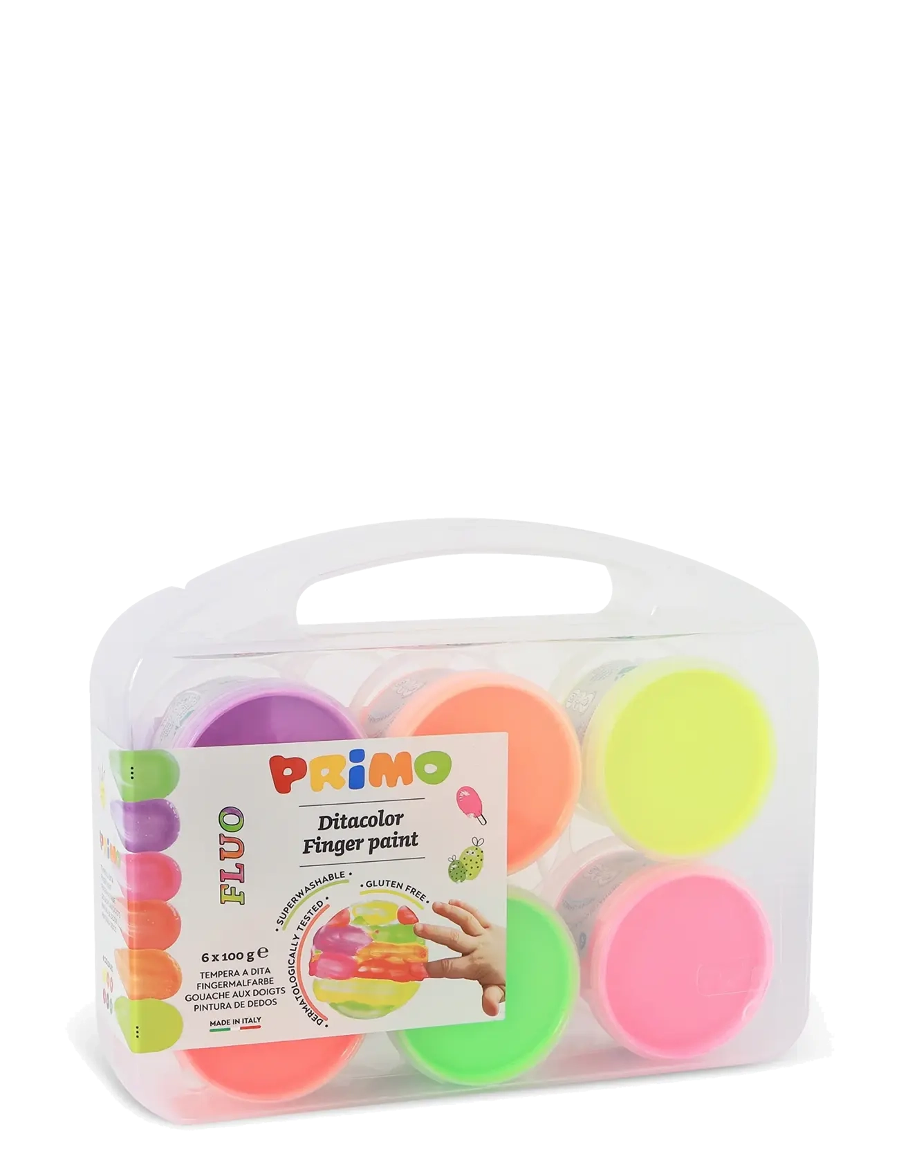 Primo Fingerpaint 6 Pots - Neon - Drawing & Crafts - MULTI / multi