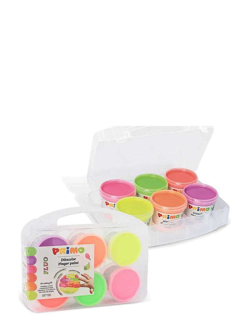 Primo - Fingerpaint 6 Pots - Neon - värvid - multi - 2
