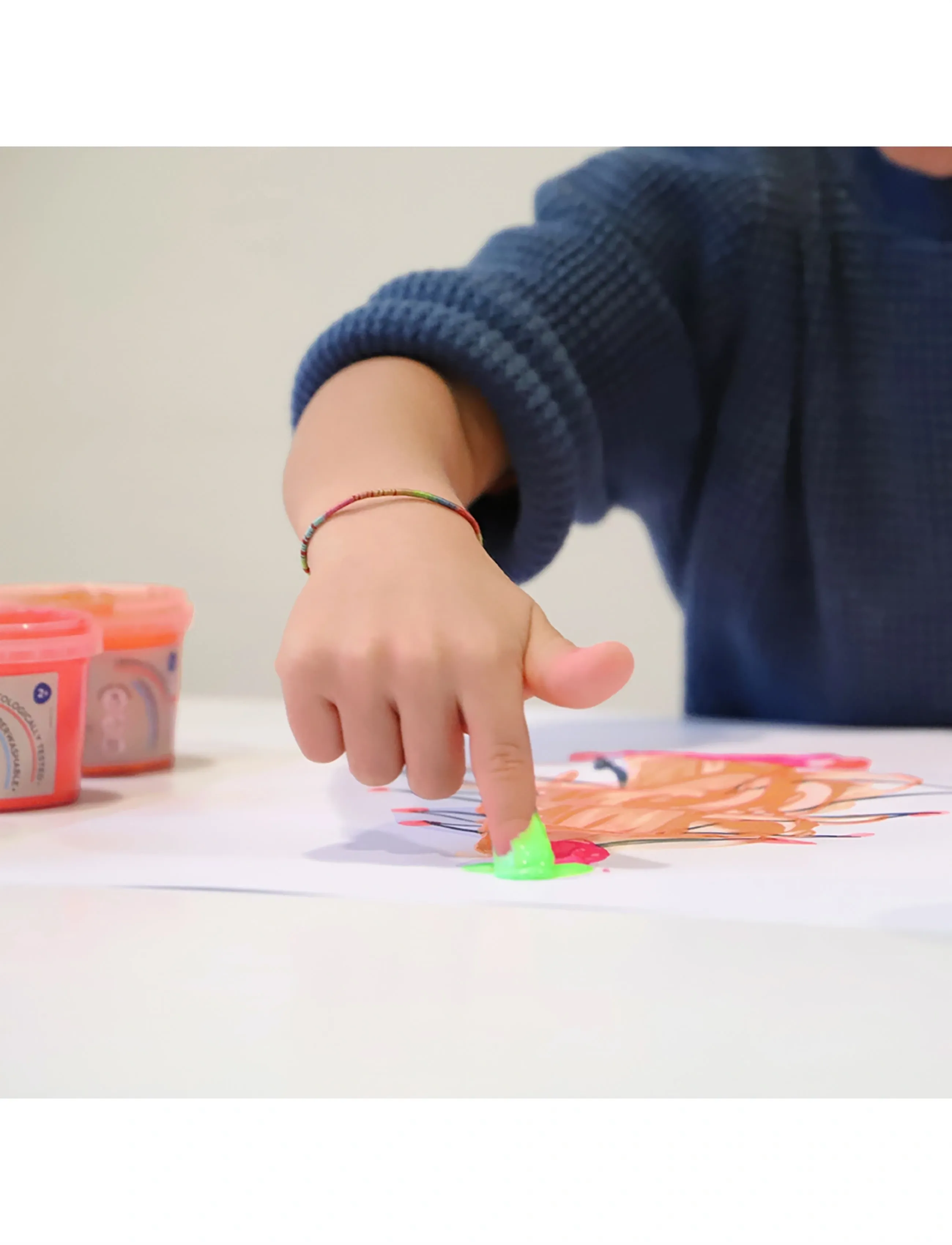 Primo Fingerpaint 6 Pots Neon, One Size, Drawing, Mehrfarbig/gemustert - Paints, Kinder