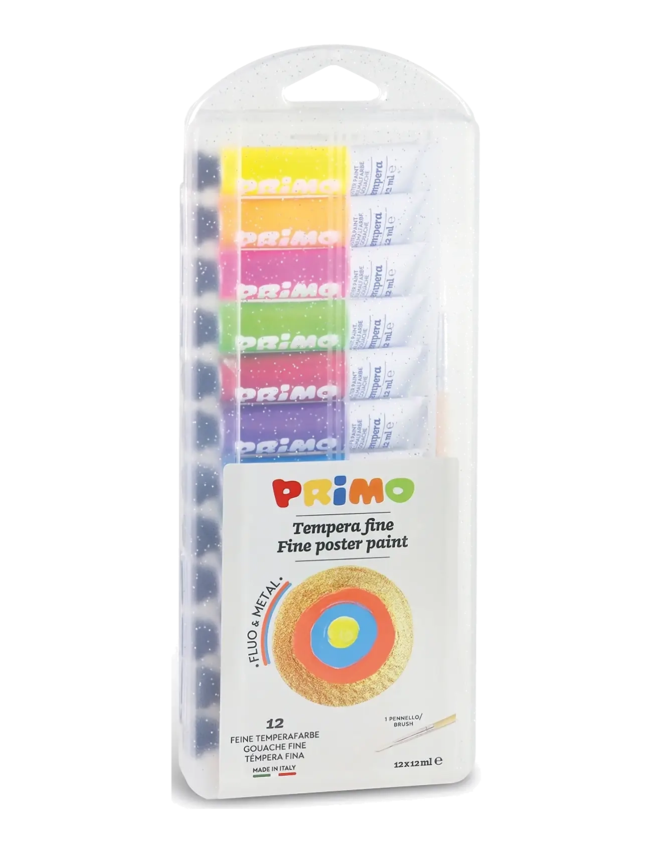 Primo Poster Paint 12 Tubes Metallic Neon, One Size, Drawing, Mehrfarbig/gemustert - Paints, Kinder