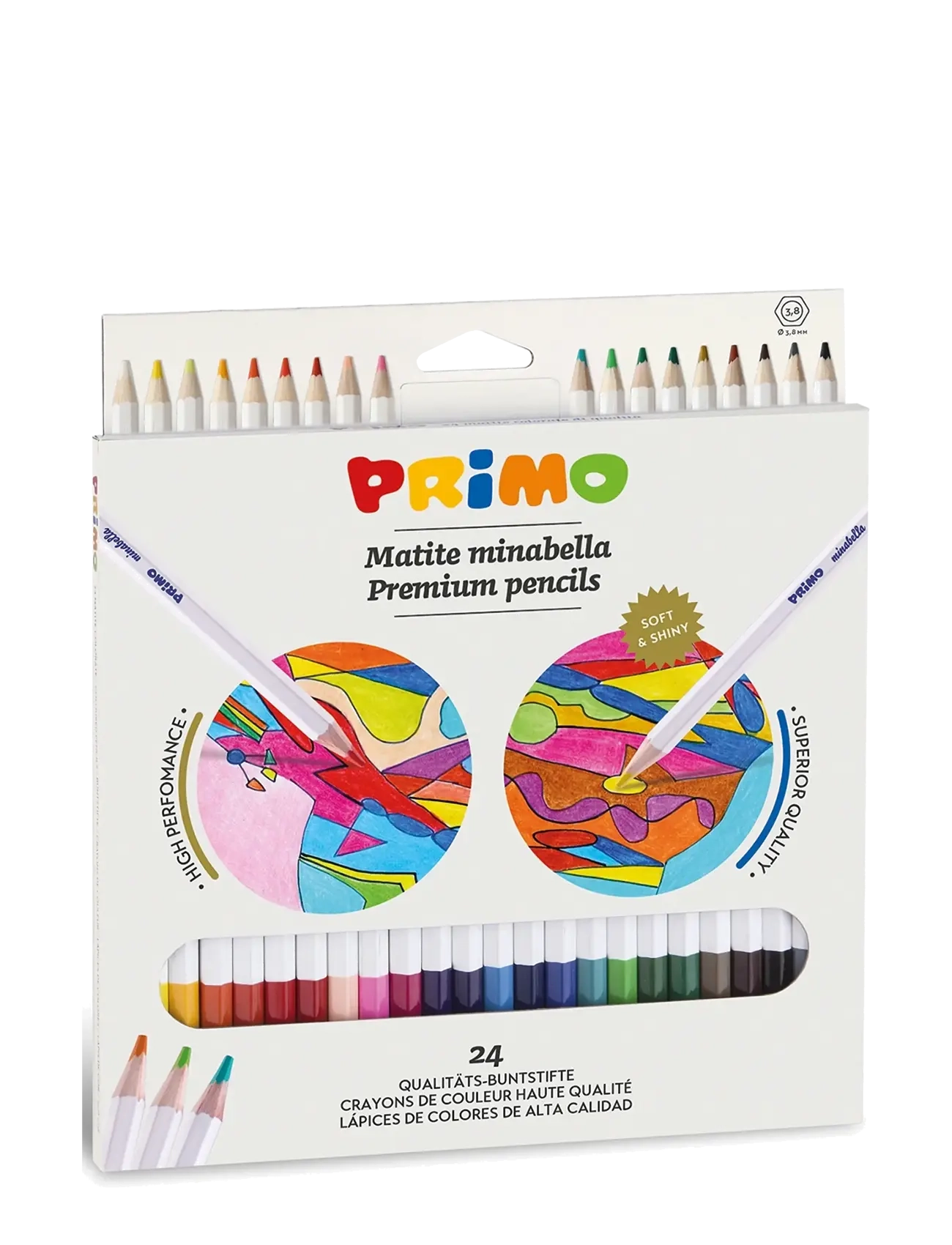 Primo Colour Pencils 24 Pcs - Minabella, One Size, Multi/patterned, Drawing > Pencils, Børn