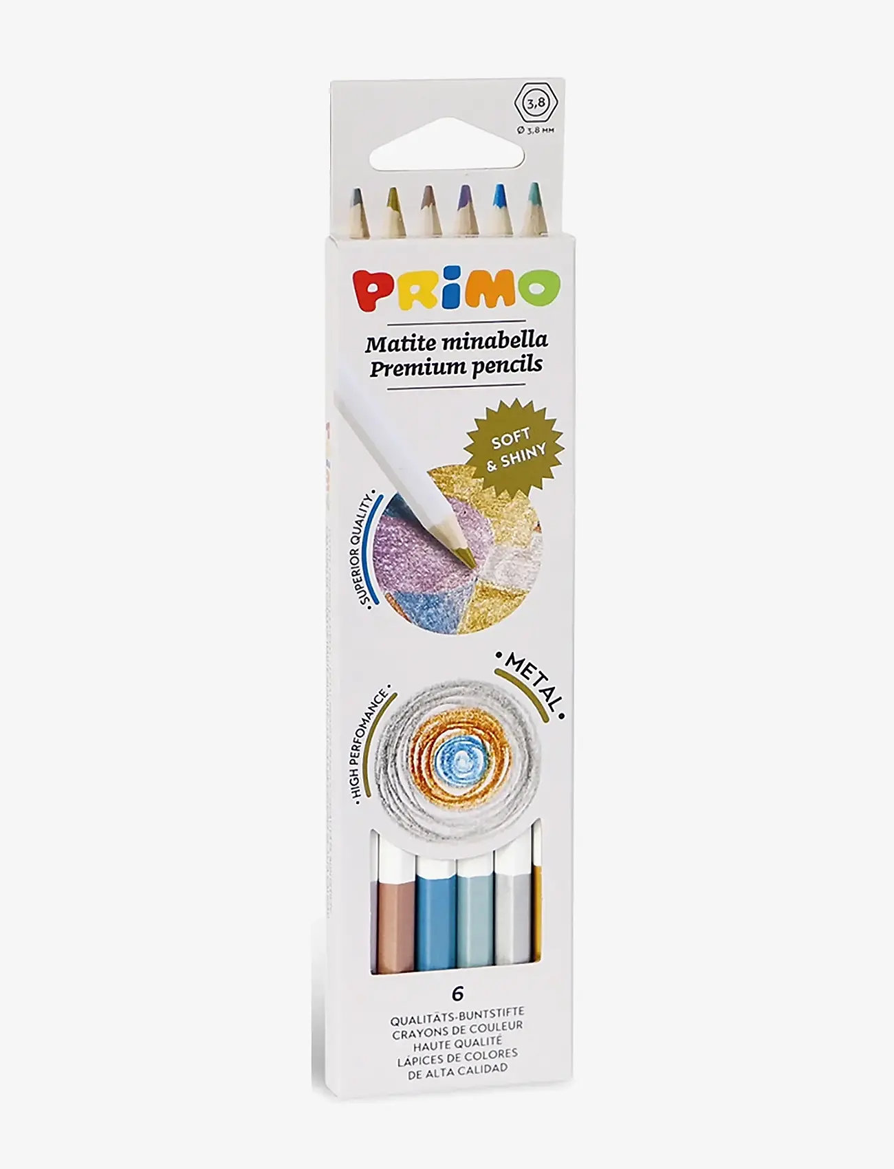 Primo - Colour Pencils 6 pcs - Minabella - Metallic - blyanter - multi - 0