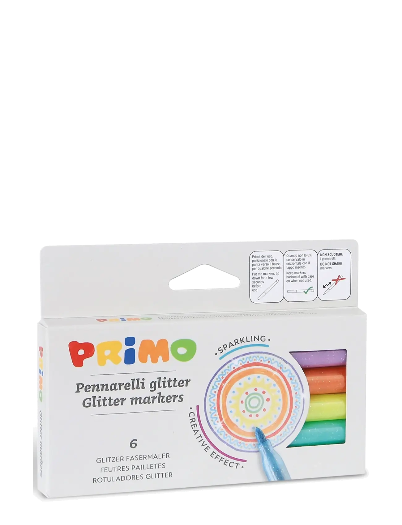 Primo Fibre-Tip Pens 6 Pcs Glitter, One Size, Craft, Lila - Play Dough, Kinder