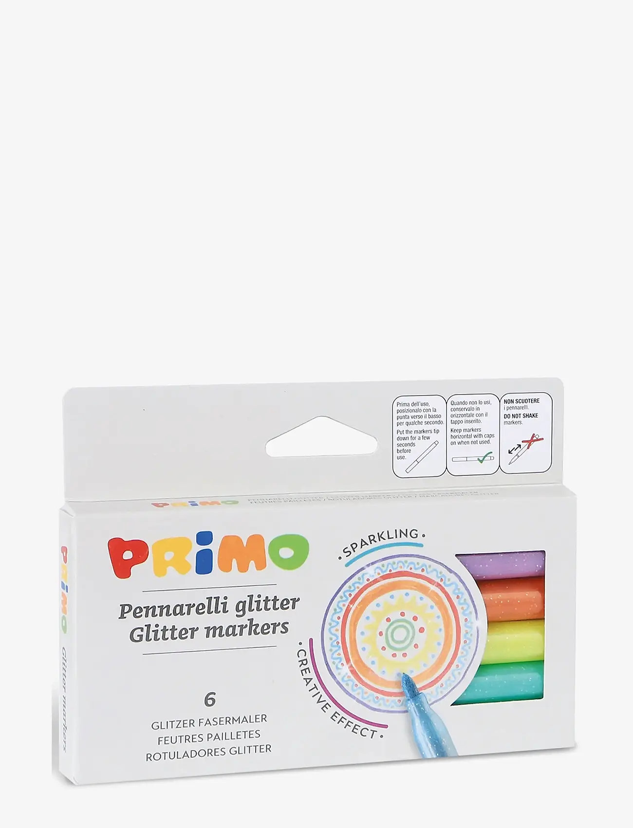 Primo - Fibre-tip Pens 6 pcs - Glitter - pysselset - multi - 0