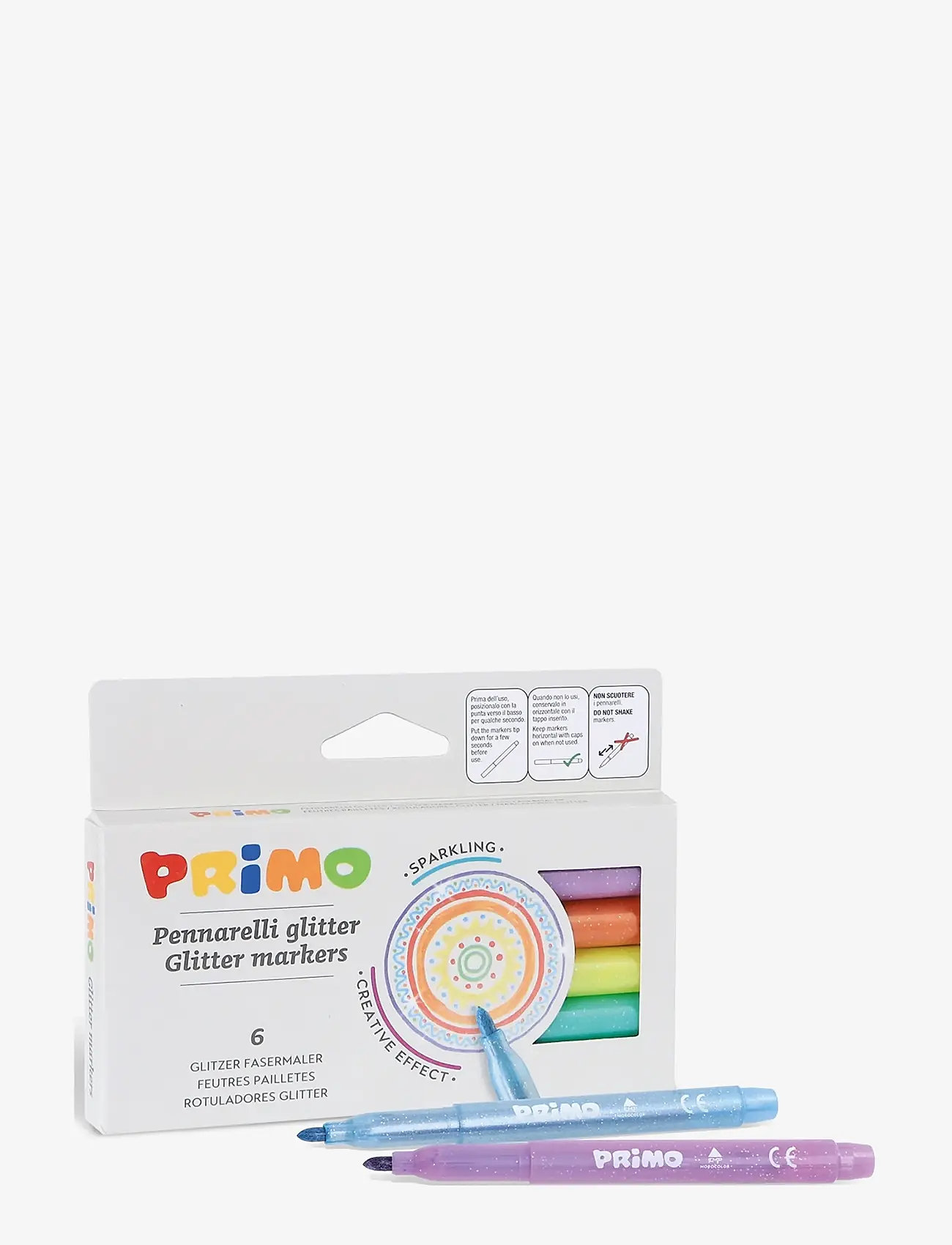 Primo - Fibre-tip Pens 6 pcs - Glitter - pysselset - multi - 1