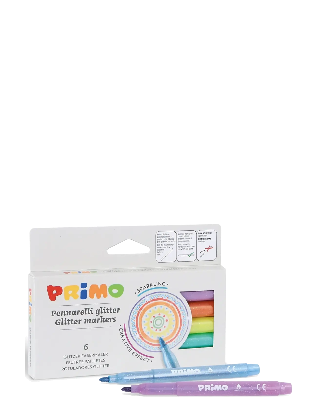 Primo - Fibre-tip Pens 6 pcs - Glitter - craft sets - multi - 1
