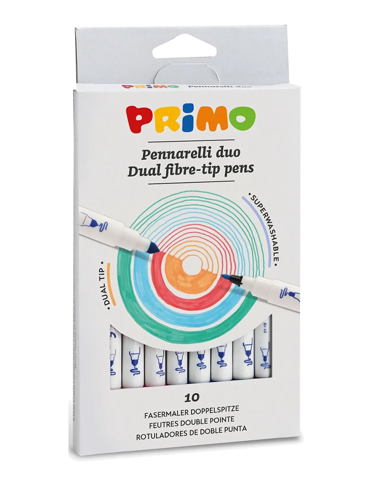 Primo Fibre-tip Pens 10 pcs - Double Sided - Legetøj - MULTI / multi