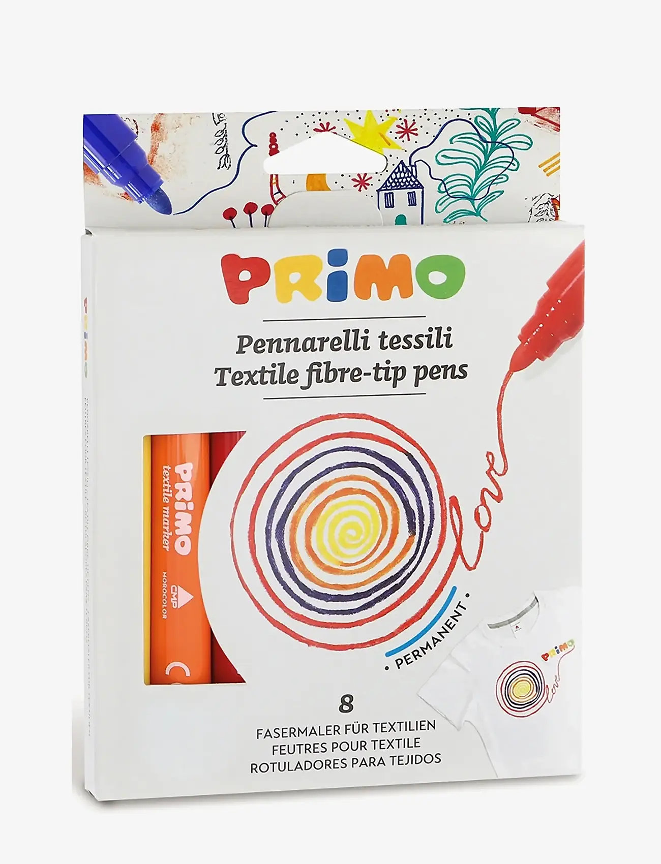 Primo - Felt-tip Pens 8 pcs - Textile - pennor - multi - 0